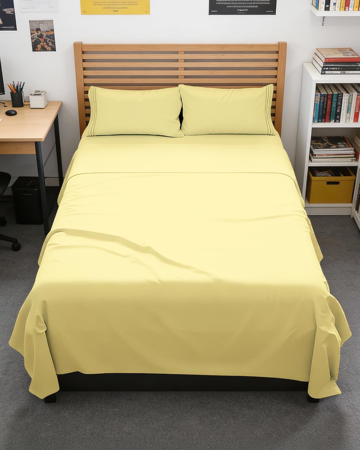 JUEGO DE SÁBANAS FULL XL 4 PIEZAS CGK UNLIMITED AMARILLO - 1