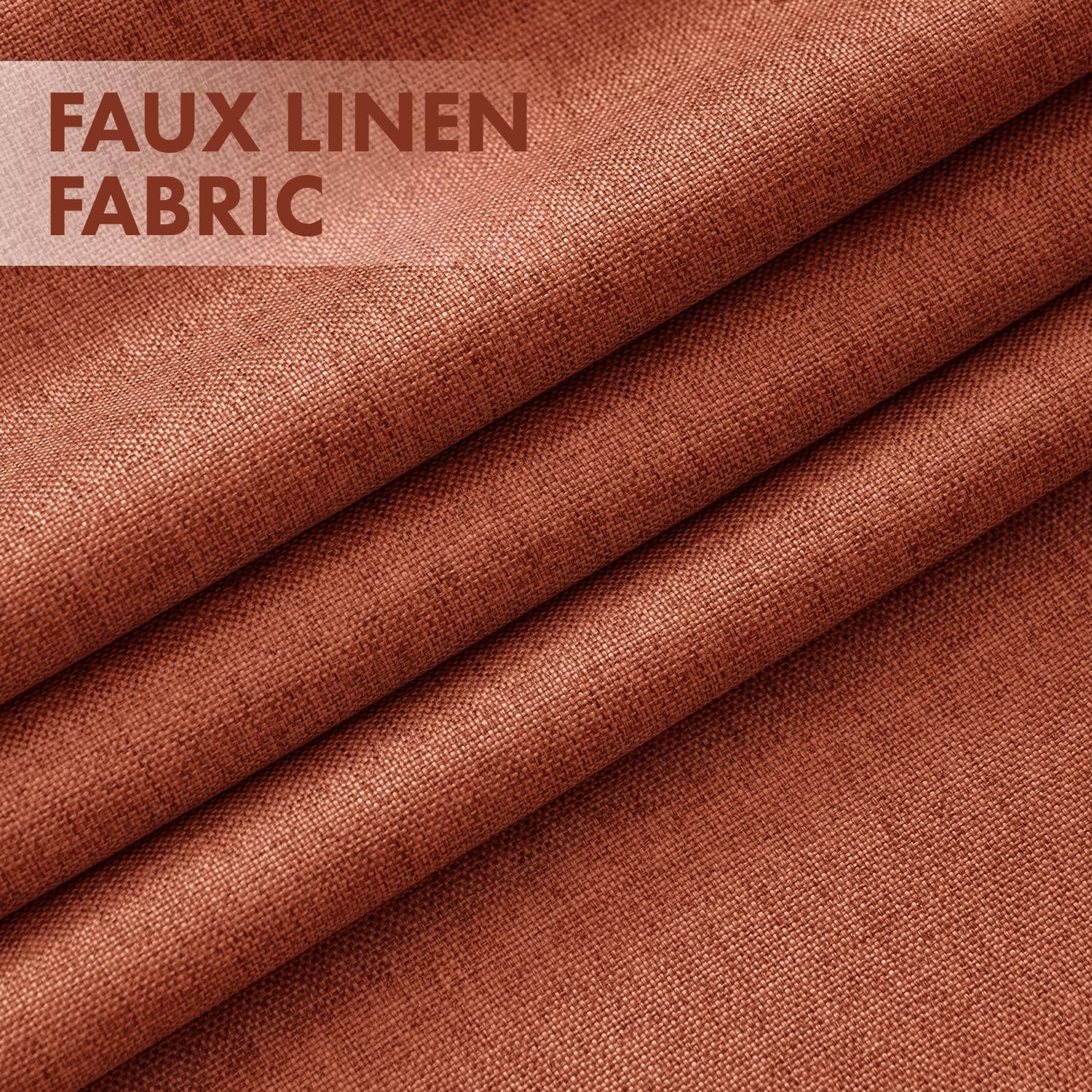 CORTINA DE TELA MIULEE FALL 100% BLACKOUT LINEN 40 X 96 PULGADAS TERRACOTA - 3