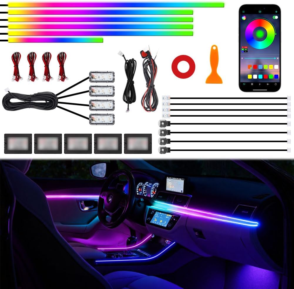 CINTA LED RGB PARA AUTO CON CONTROL POR APP Y MODOS DE LUZ SINCRONIZADA - 1
