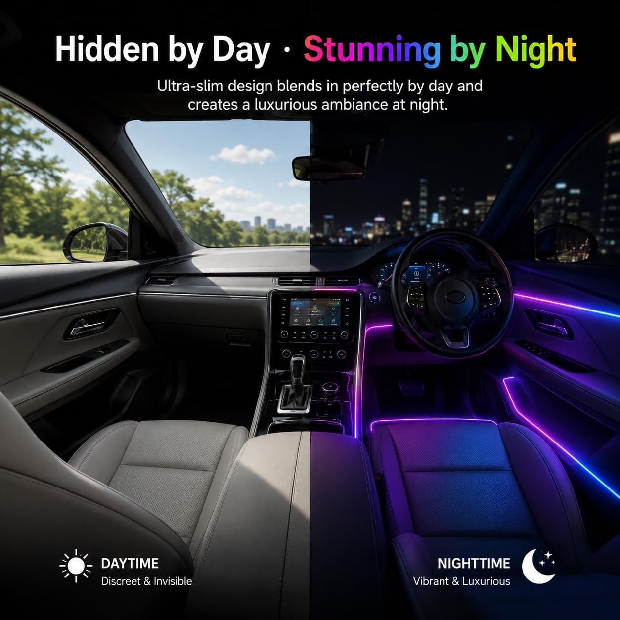 CINTA LED RGB PARA AUTO CON CONTROL POR APP Y MODOS DE LUZ SINCRONIZADA - 5