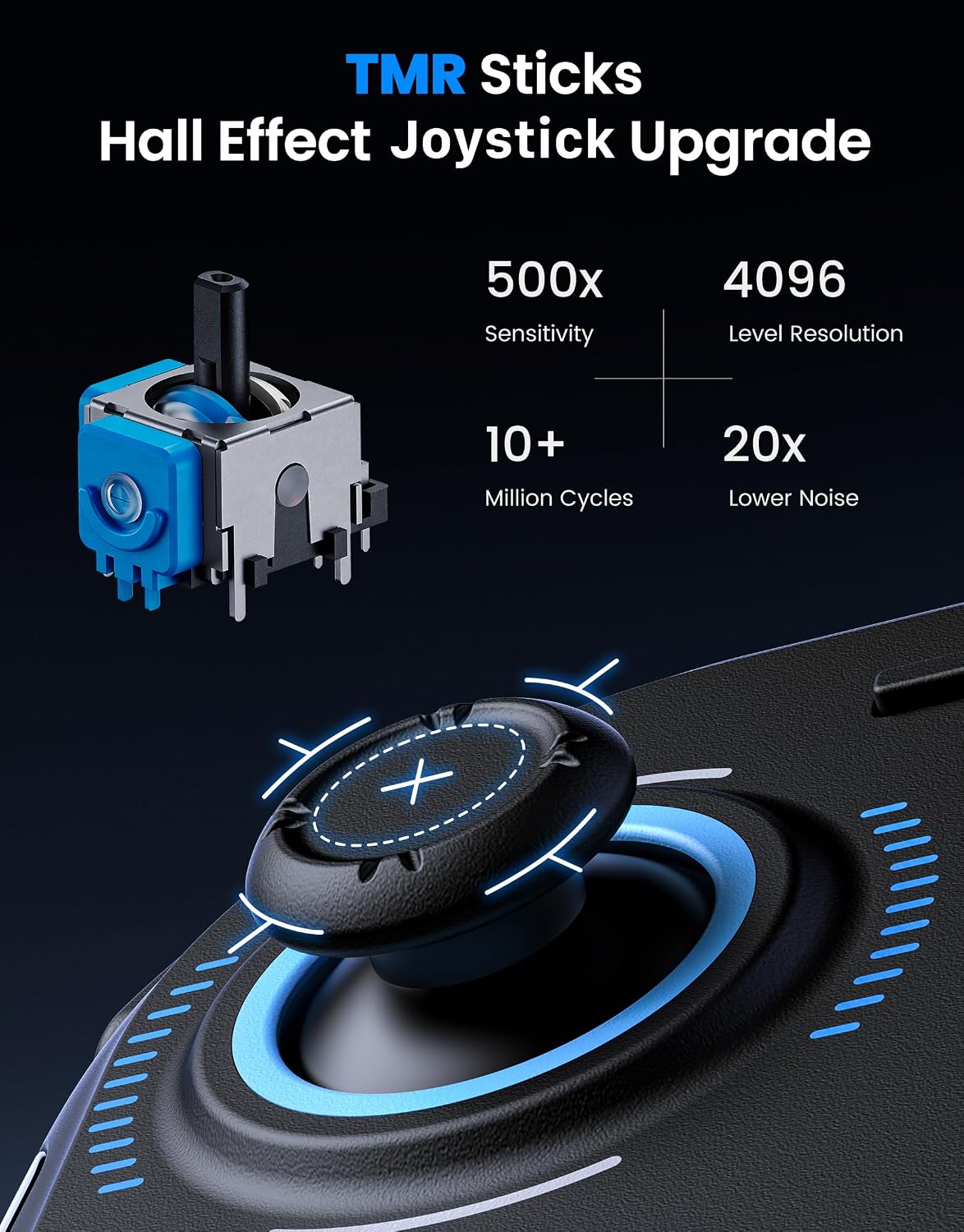 MANDO TECHERLEAF SWITCH 2 WIRELESS NEGRO CON JOYSTICK HALL EFFECT Y RGB - 3
