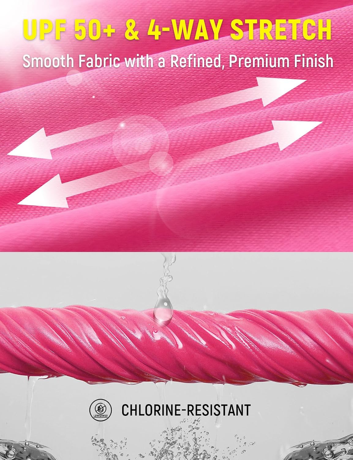 SHORT DE BAÑO BALEAF PARA MUJER 3 PULGADAS CINTURA ALTA ROSA - 4
