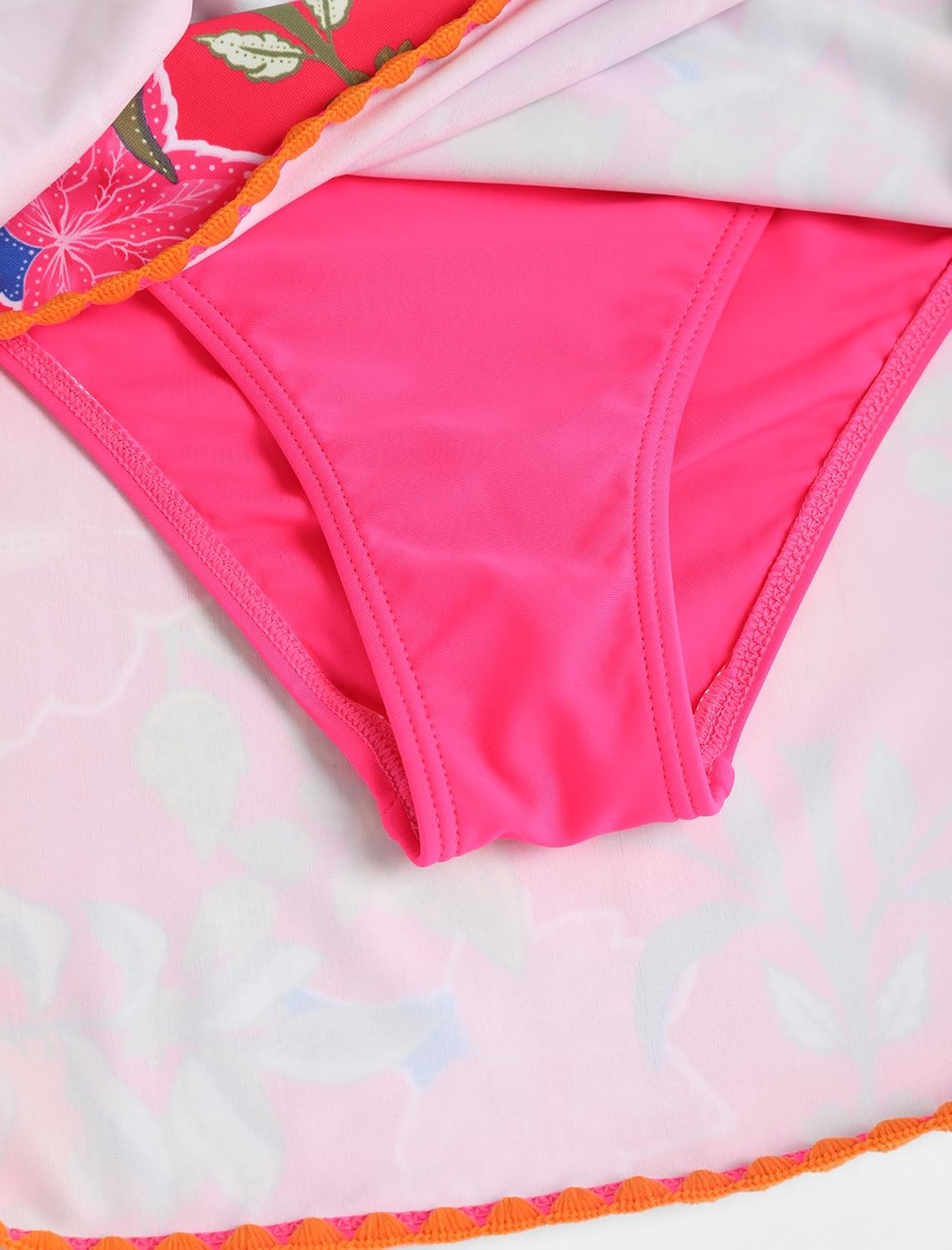 BIKINI DE DOS PIEZAS ZAFUL CINTURA ALTA CON FALDA ROSA ROJO - 2