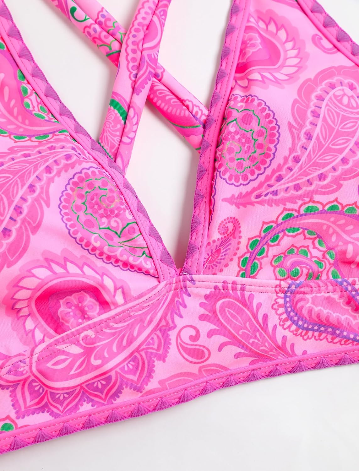BIKINI DE DOS PIEZAS ZAFUL CON FALDA DE CINTURA ALTA ROSA OSCURO TALLA XL - 4