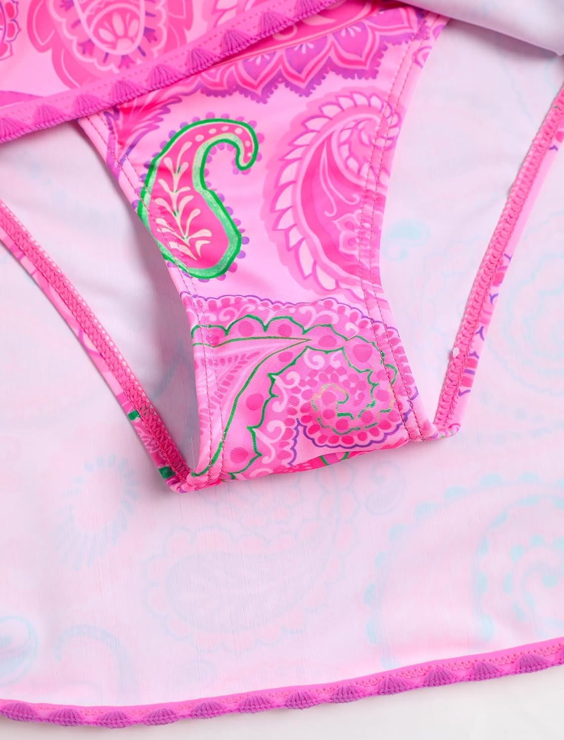 BIKINI DE DOS PIEZAS ZAFUL CON FALDA DE CINTURA ALTA ROSA OSCURO TALLA XL - 5