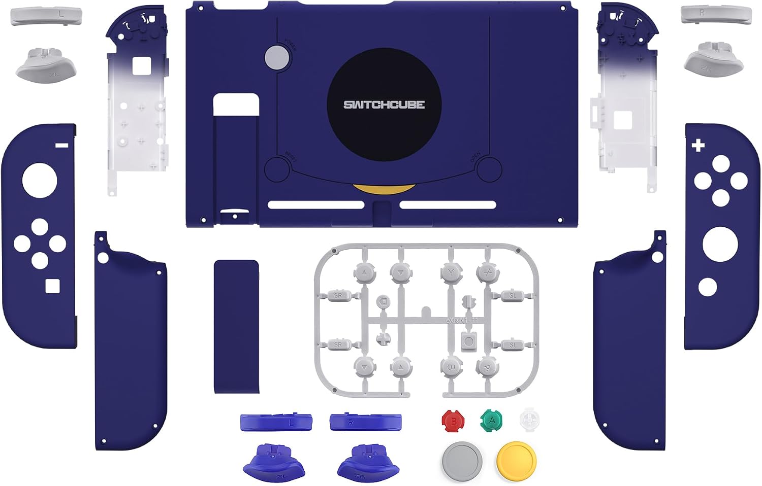 KIT DE CARCASA DE REEMPLAZO EXTREMERATE PARA NINTENDO SWITCH ESTILO SWITCHCUBE CON BOTONES COMPLETOS - 2