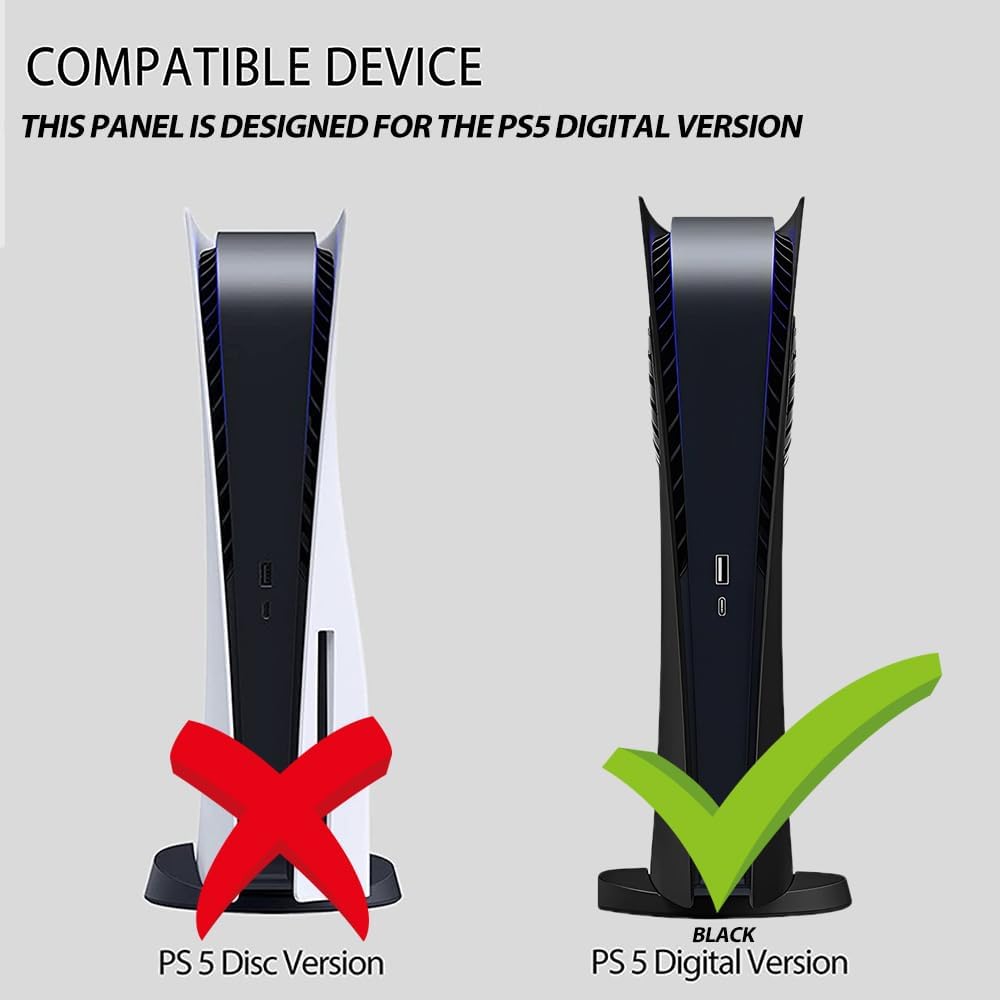 CUBIERTA FRONTAL VENTILADA PEYANZ PARA PS5 DIGITAL EDITION + 2 FUNDAS DE CONTROLES - 2