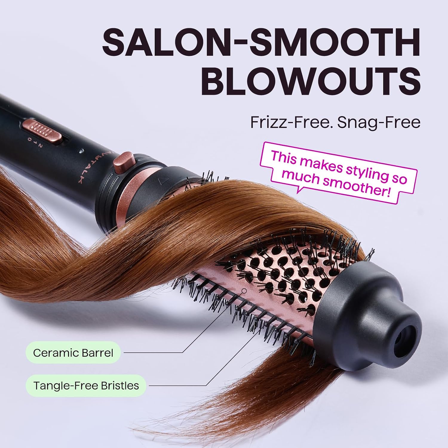 SECADORA DE CABELLO WAVYTALK THERMAL BRUSH 1.5' REDONDA CON CEPILLO DESMONTABLE - 3