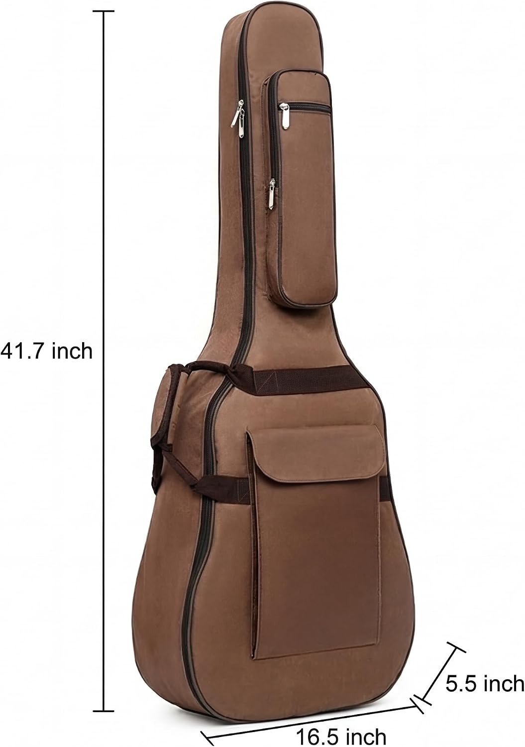 FUNDA PARA GUITARRA ACÚSTICA DE 41 PULGADAS CALLPIONEER MARRÓN CON ACOLCHADO REFORZADO - 5