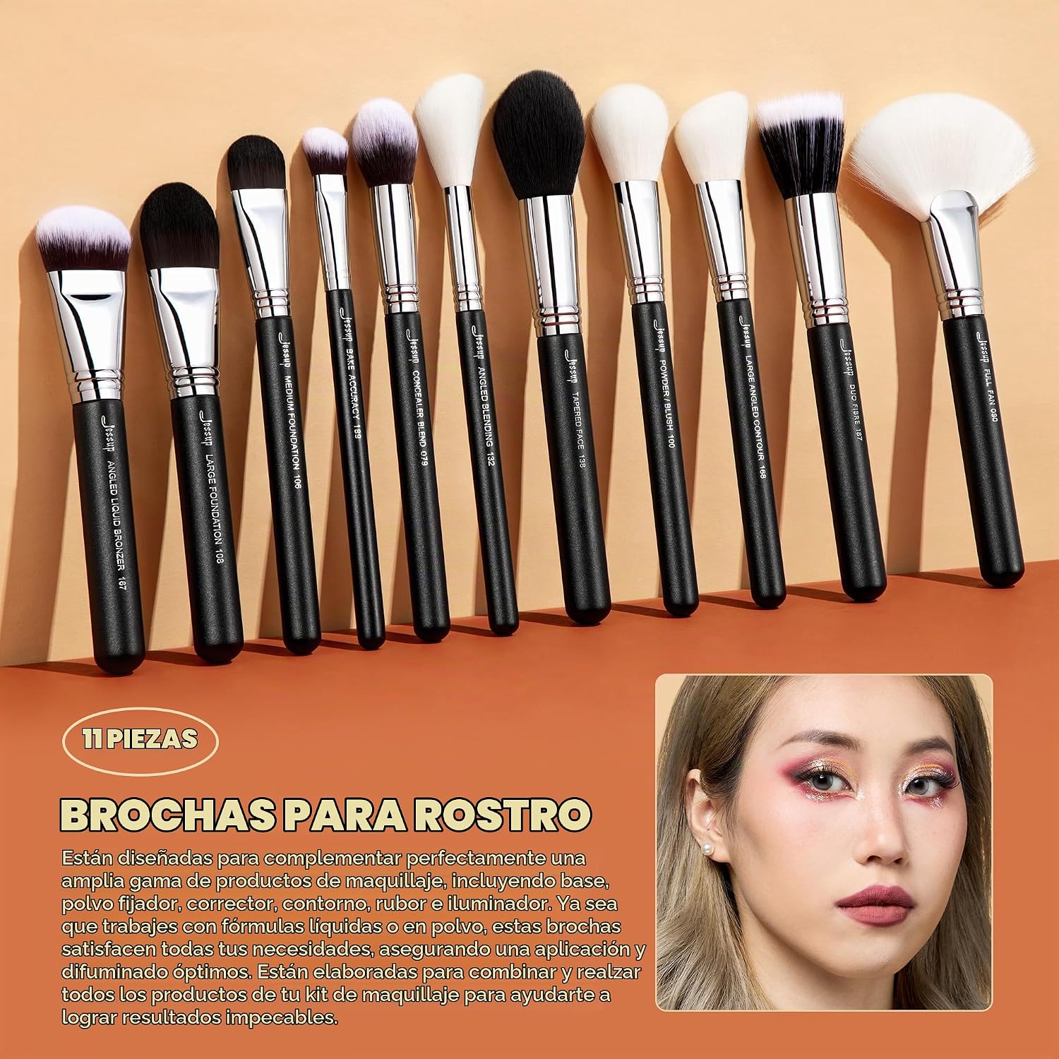 SET DE BROCHAS DE MAQUILLAJE JESSUP PROFESSIONAL 35 PIEZAS T342 - 3