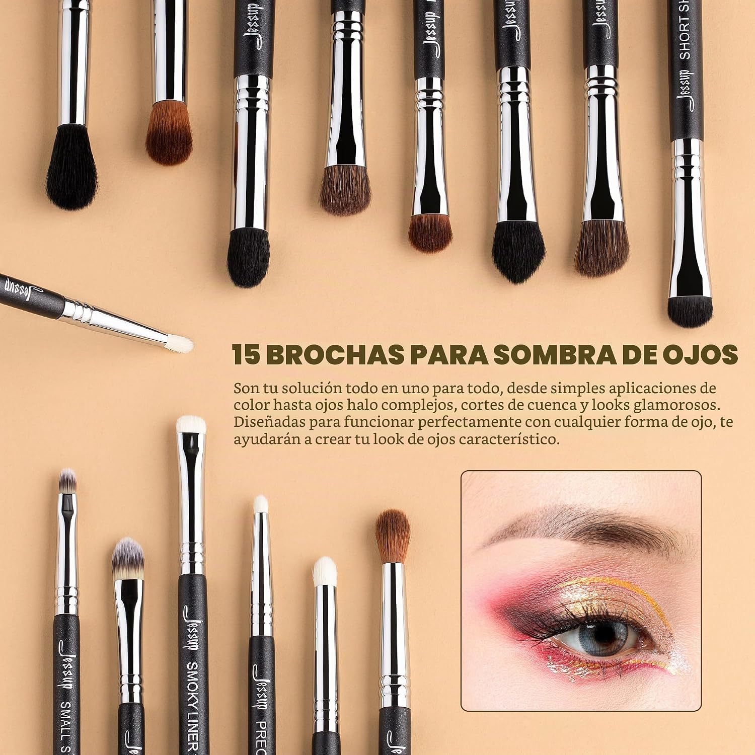 SET DE BROCHAS DE MAQUILLAJE JESSUP PROFESSIONAL 35 PIEZAS T342 - 4