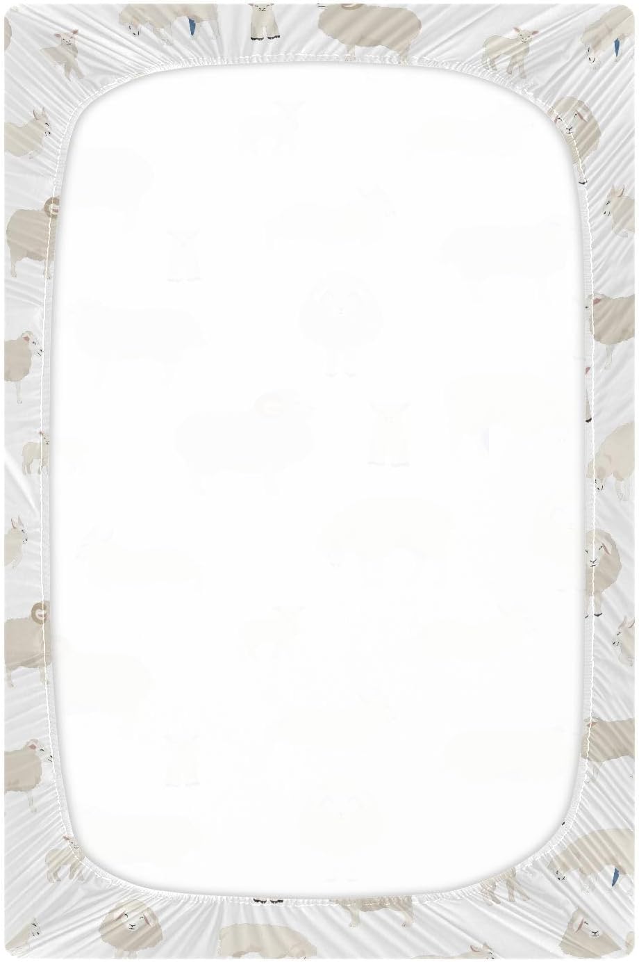 SÁBANA BAJERA PARA CUNA VVFELIXL ESTAMPADO OVEJAS BLANCO 99X68 CM - 3