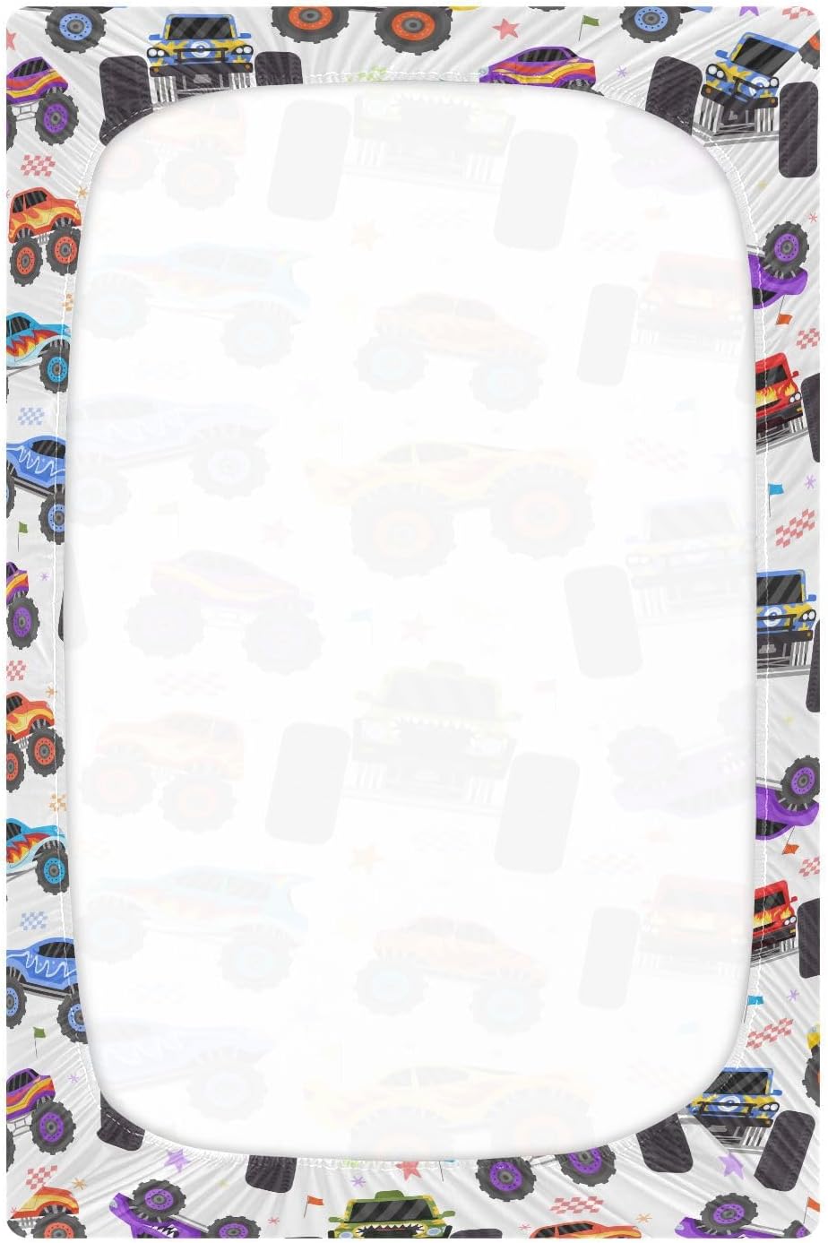 SÁBANA BAJERA PARA CUNA VVFELIXL ESTAMPADO CAMIONES MULTICOLOR 99 X 68 CM - 3