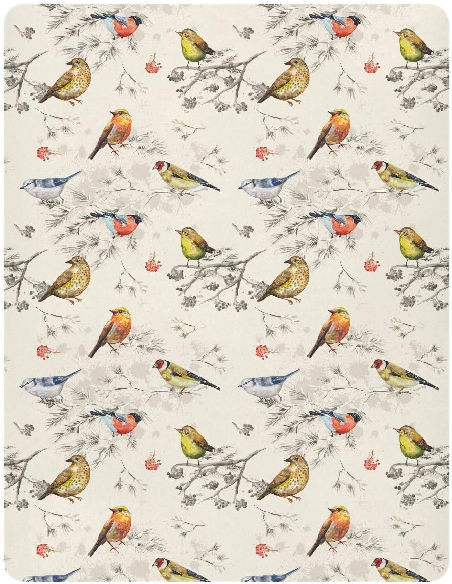 SÁBANA BAJERA PARA CUNA VVFELIXL PÁJAROS VINTAGE TAMAÑO M 52X28X9 PULGADAS - 2