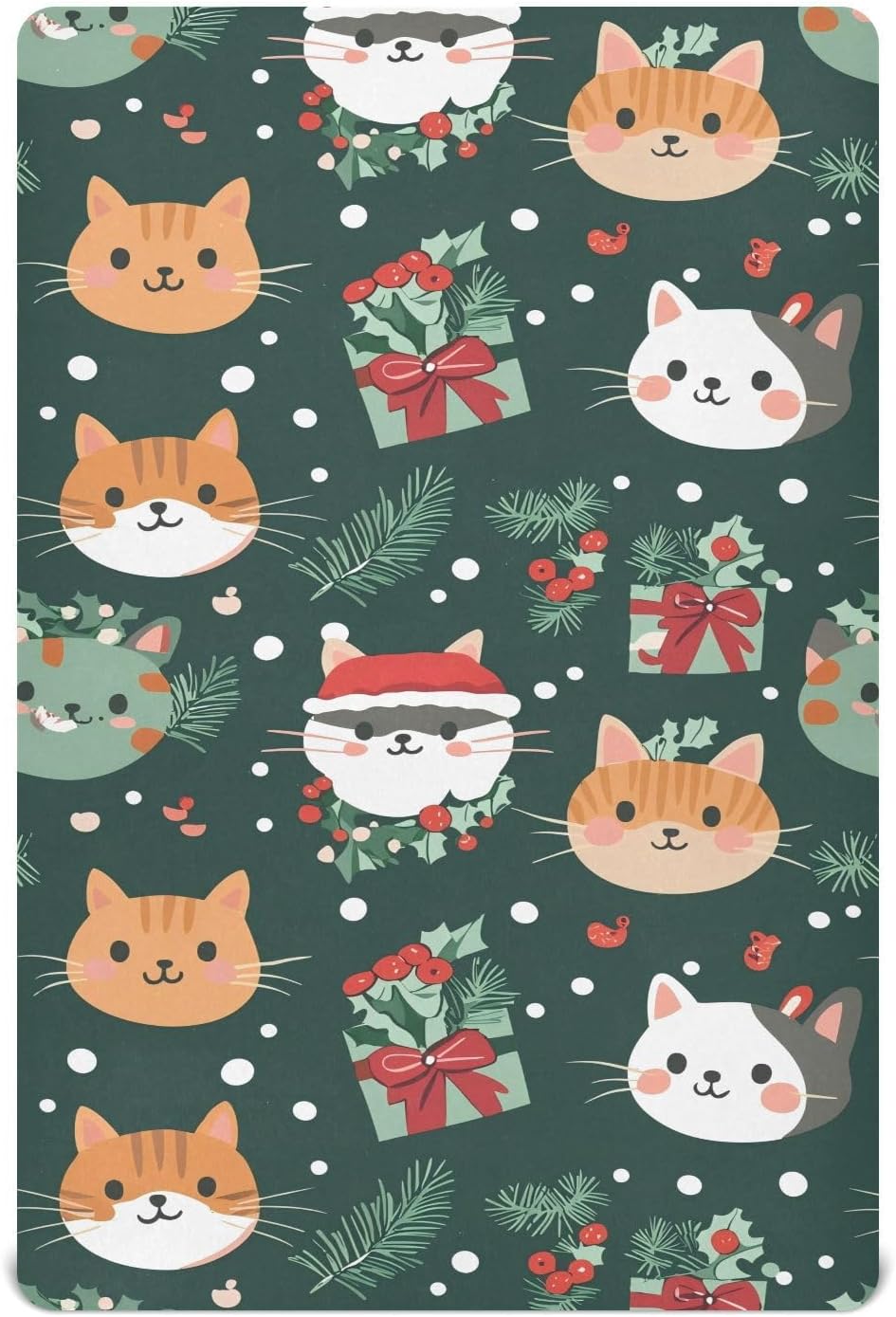 SÁBANA BAJERA PARA CUNA VVFELIXL GATOS KAWAII MULTICOLOR 52 X 28 CM - 1