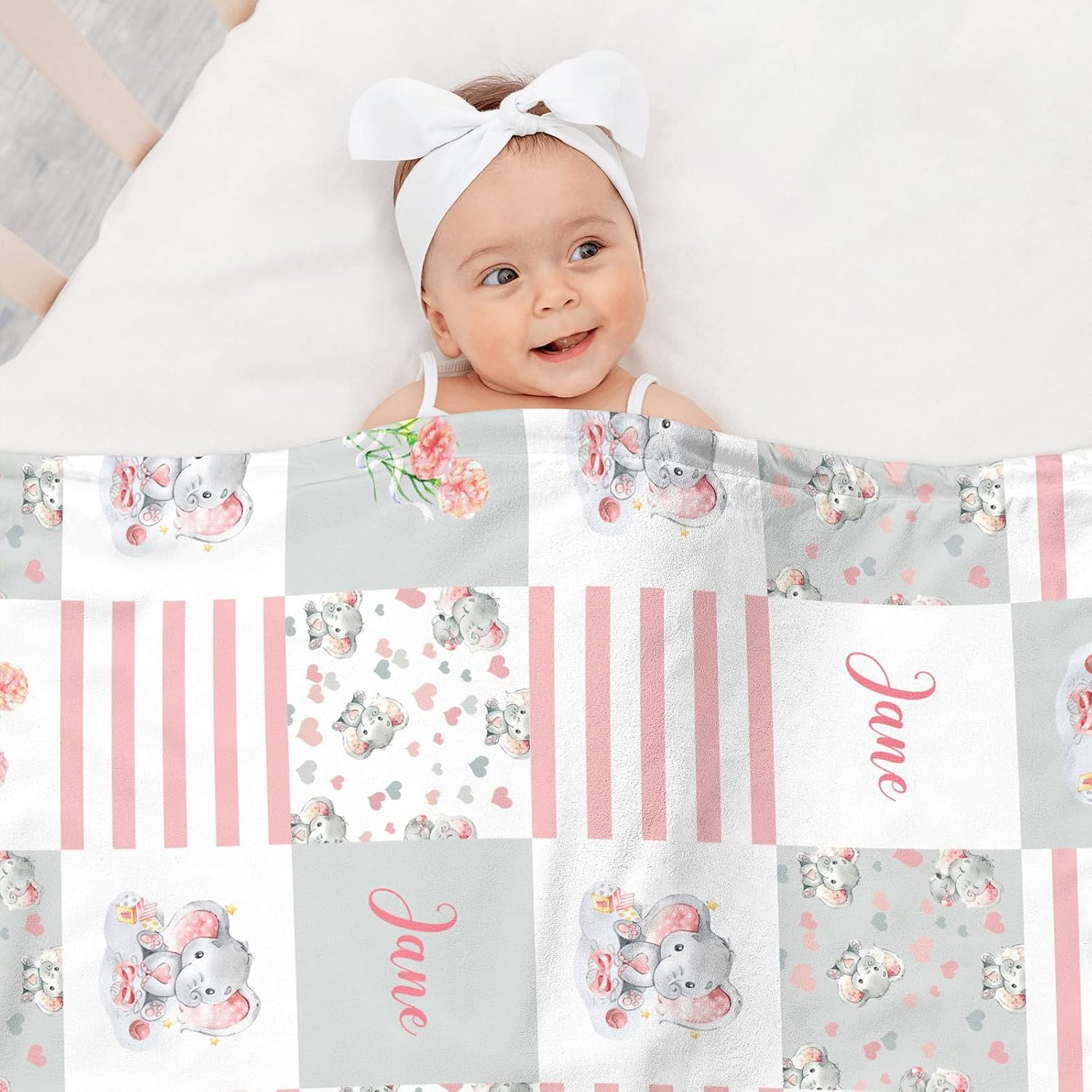 SET DE CAMA PARA BEBÉ MUNIFIC 2 PIEZAS CON DISEÑO DE ELEFANTE ROSA - 3