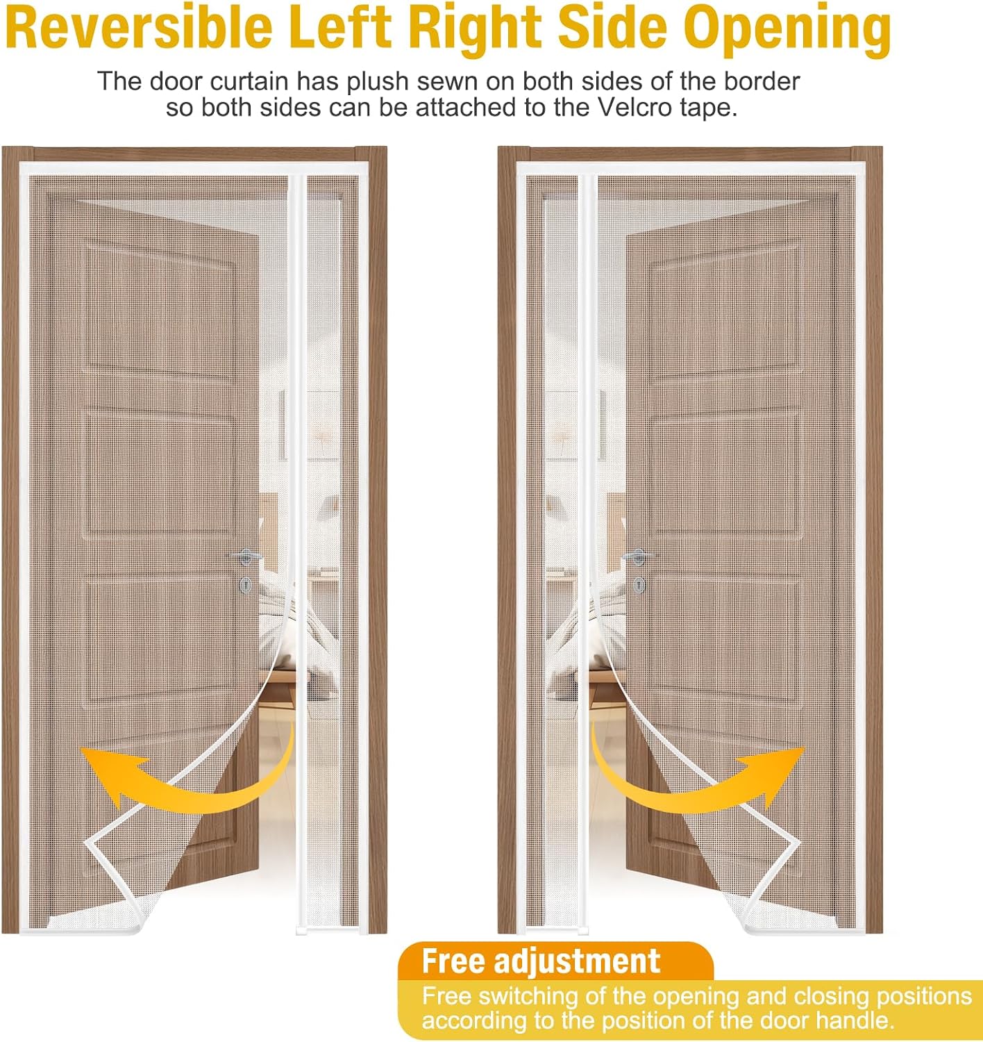 MOSQUITERO MAGNÉTICO PARA PUERTA CHIYUNS BLANCO ABATIBLE REVERSIBLE 36 X 96 PULGADAS - 5