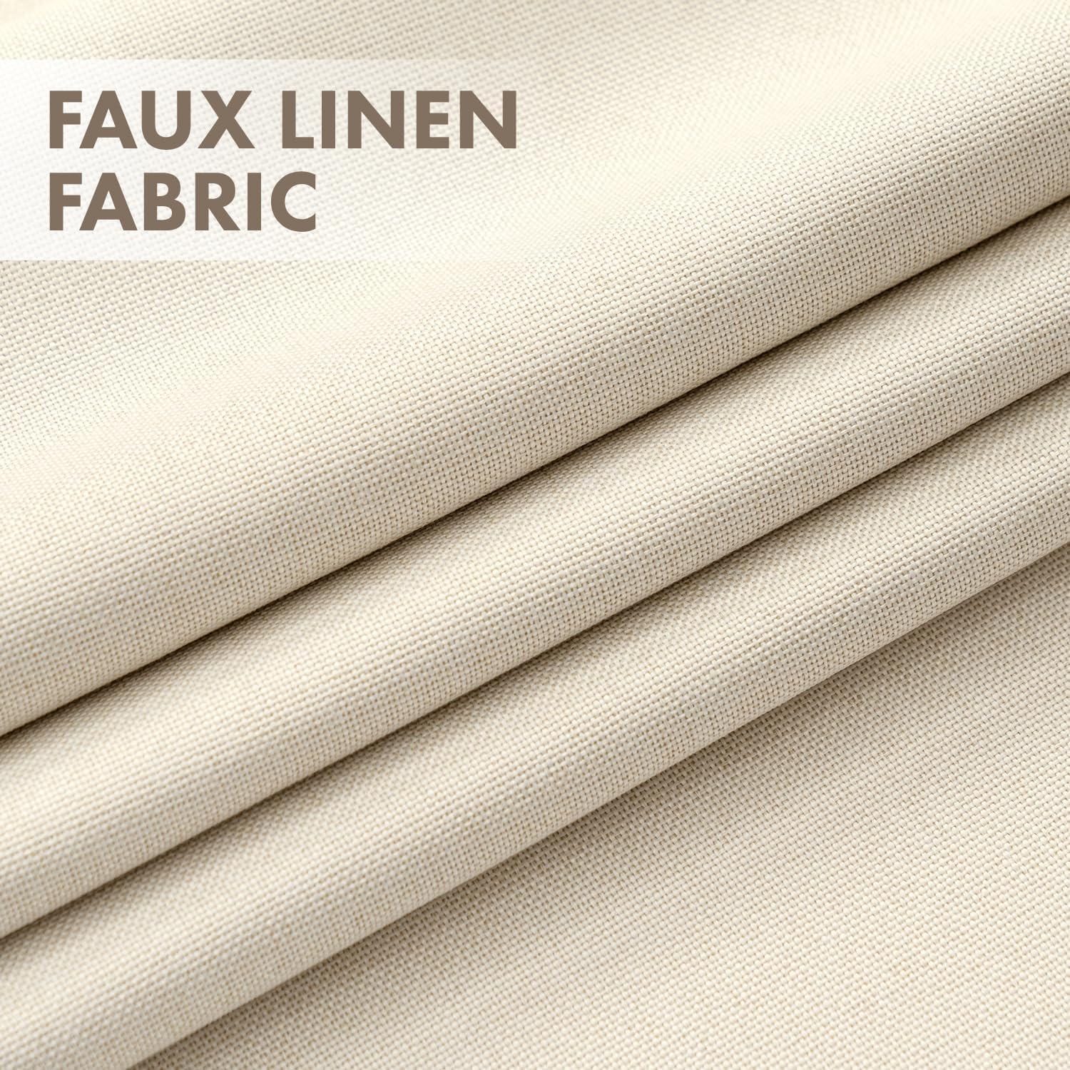 CORTINA DE TELA MIULEE 100% BLACKOUT LINEN 40 X 108 PULGADAS IVORY 2 PANELES - 3