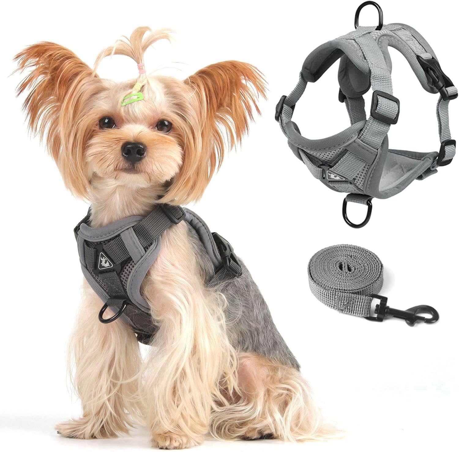 ARNÉS CHALECO CON CORREA PARA GATOS Y PERROS PEQUEÑOS SKMEDITEC XL GRIS OSCURO - 1
