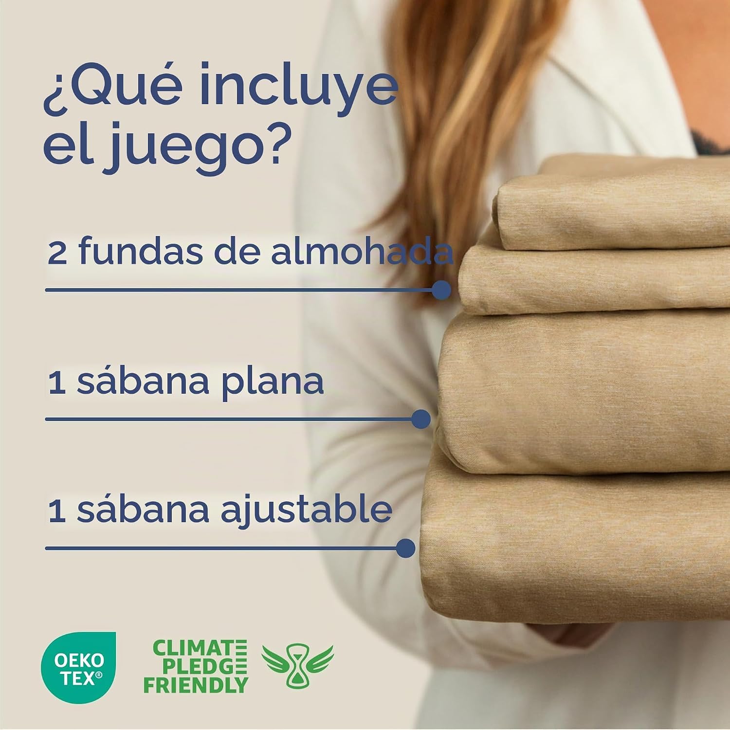 JUEGO DE SÁBANAS CGK UNLIMITED 4 PIEZAS CAL KING MICROFIBRA BEIGE - 2