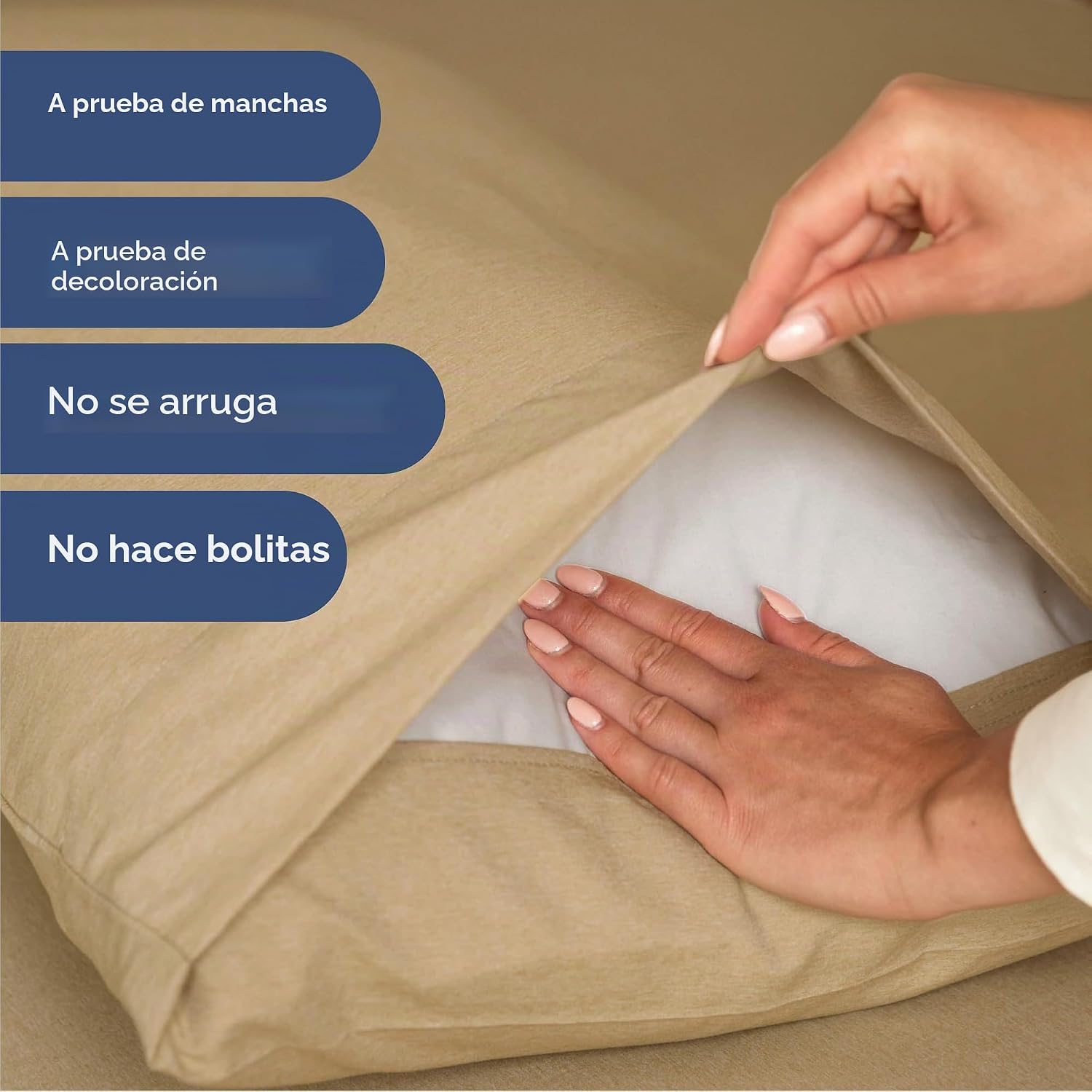 JUEGO DE SÁBANAS CGK UNLIMITED 4 PIEZAS CAL KING MICROFIBRA BEIGE - 5