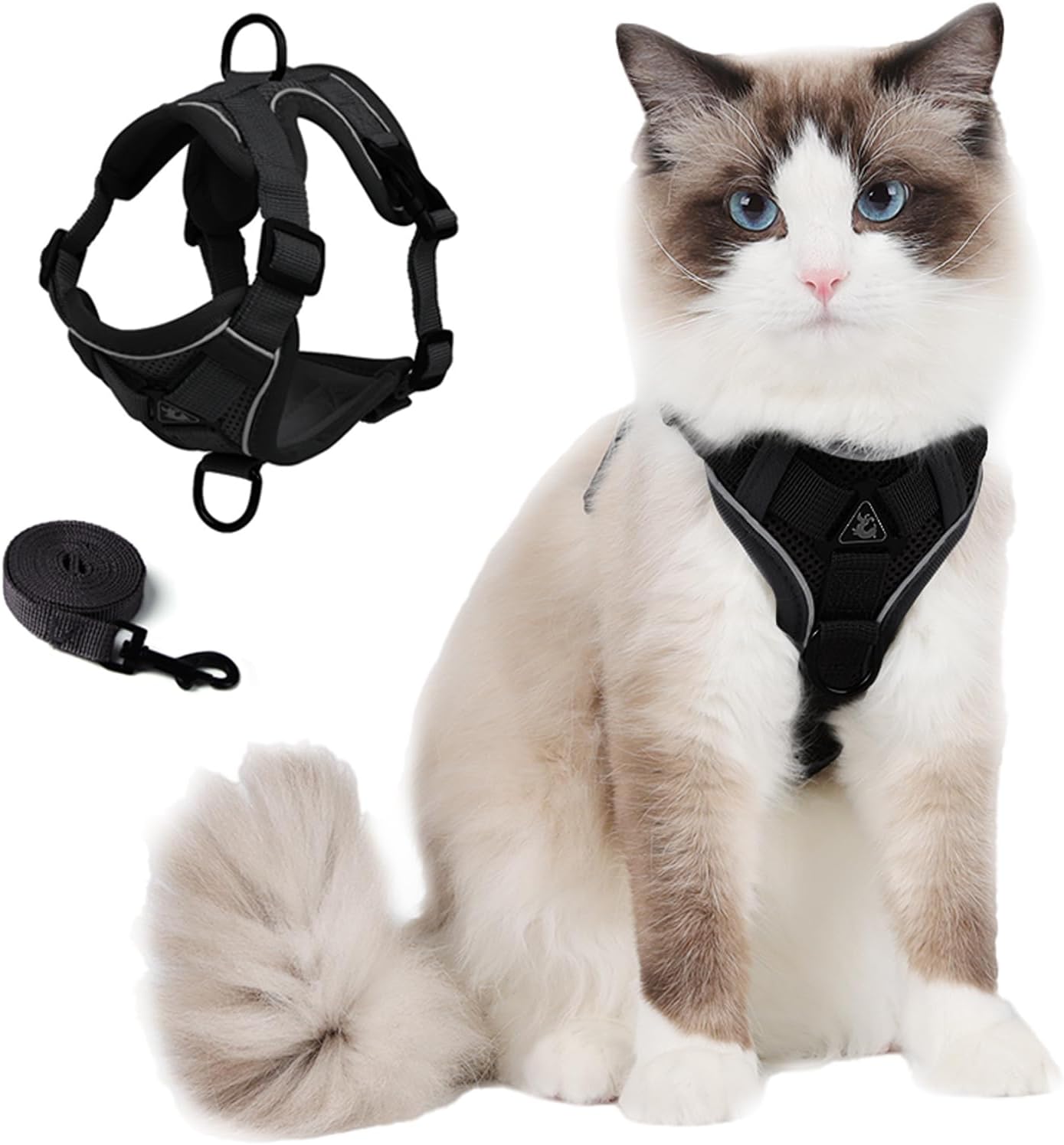 ARNÉS Y CORREA PARA GATOS SKMEDITEC ESCAPE PROOF TALLA L NEGRO - 1