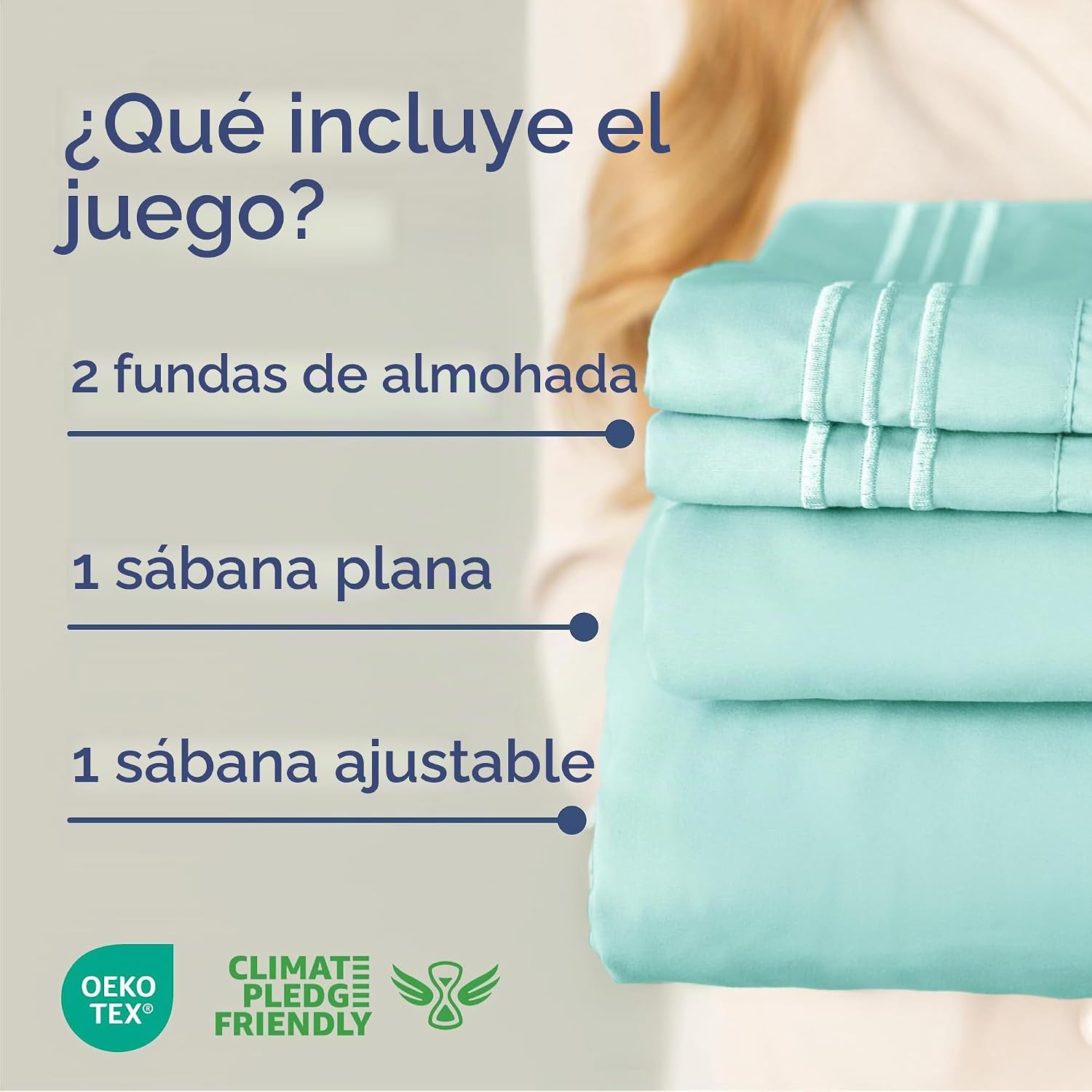 JUEGO DE SÁBANAS CGK UNLIMITED 4 PIEZAS TAMAÑO CAL KING AZUL SPA - 2