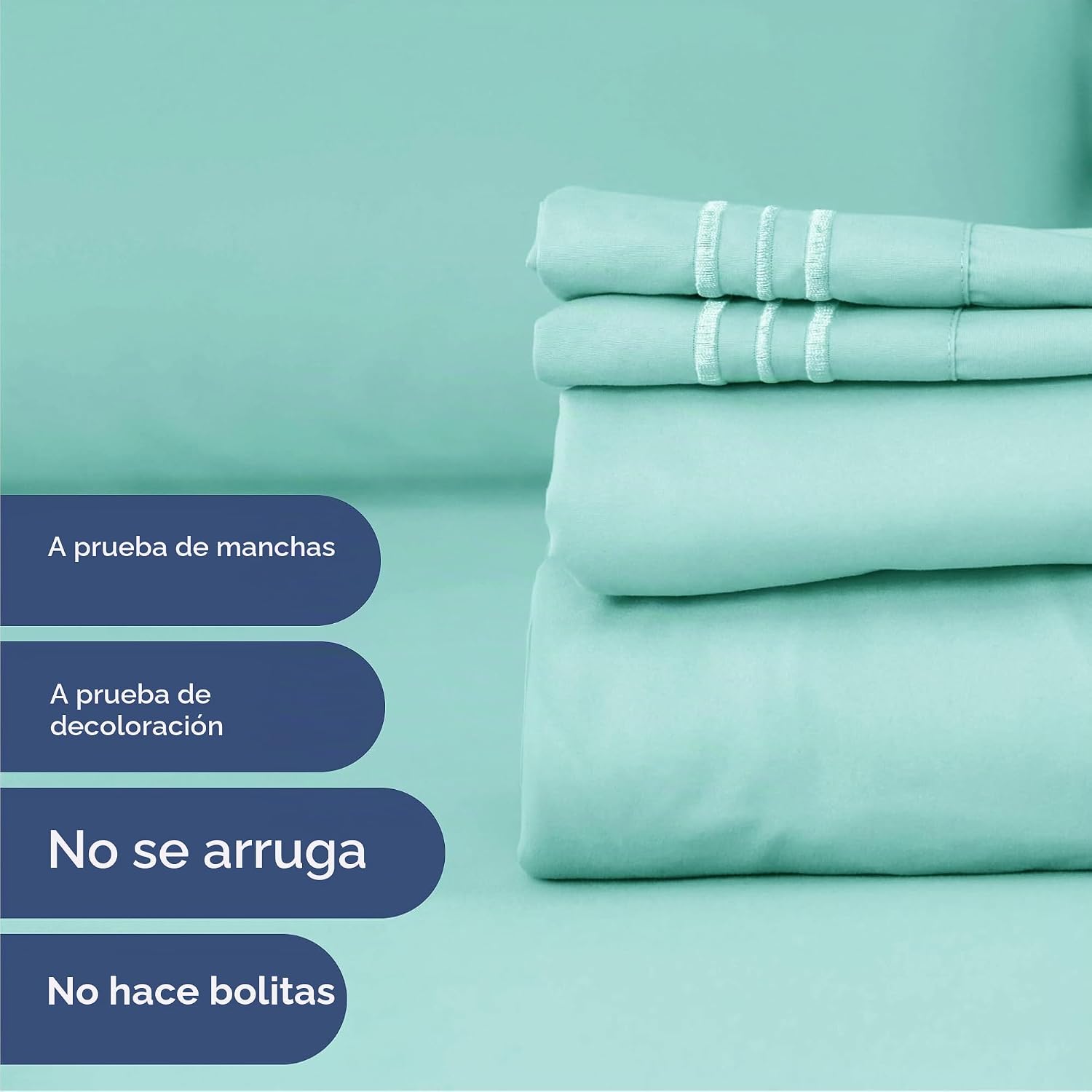 JUEGO DE SÁBANAS CGK UNLIMITED 4 PIEZAS TAMAÑO CAL KING AZUL SPA - 5