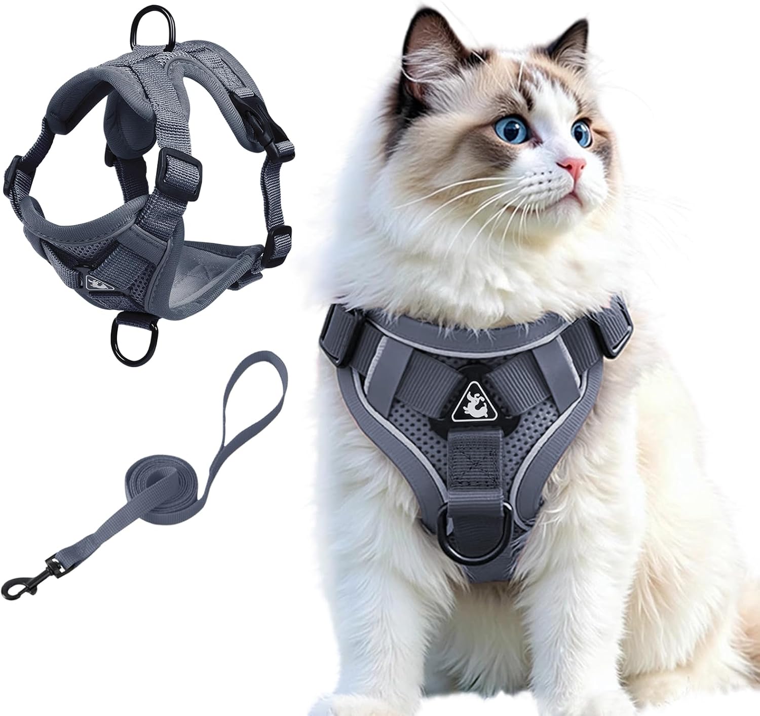 ARNÉS Y CORREA PARA GATO SKMEDITEC TALLA L GRIS - 1