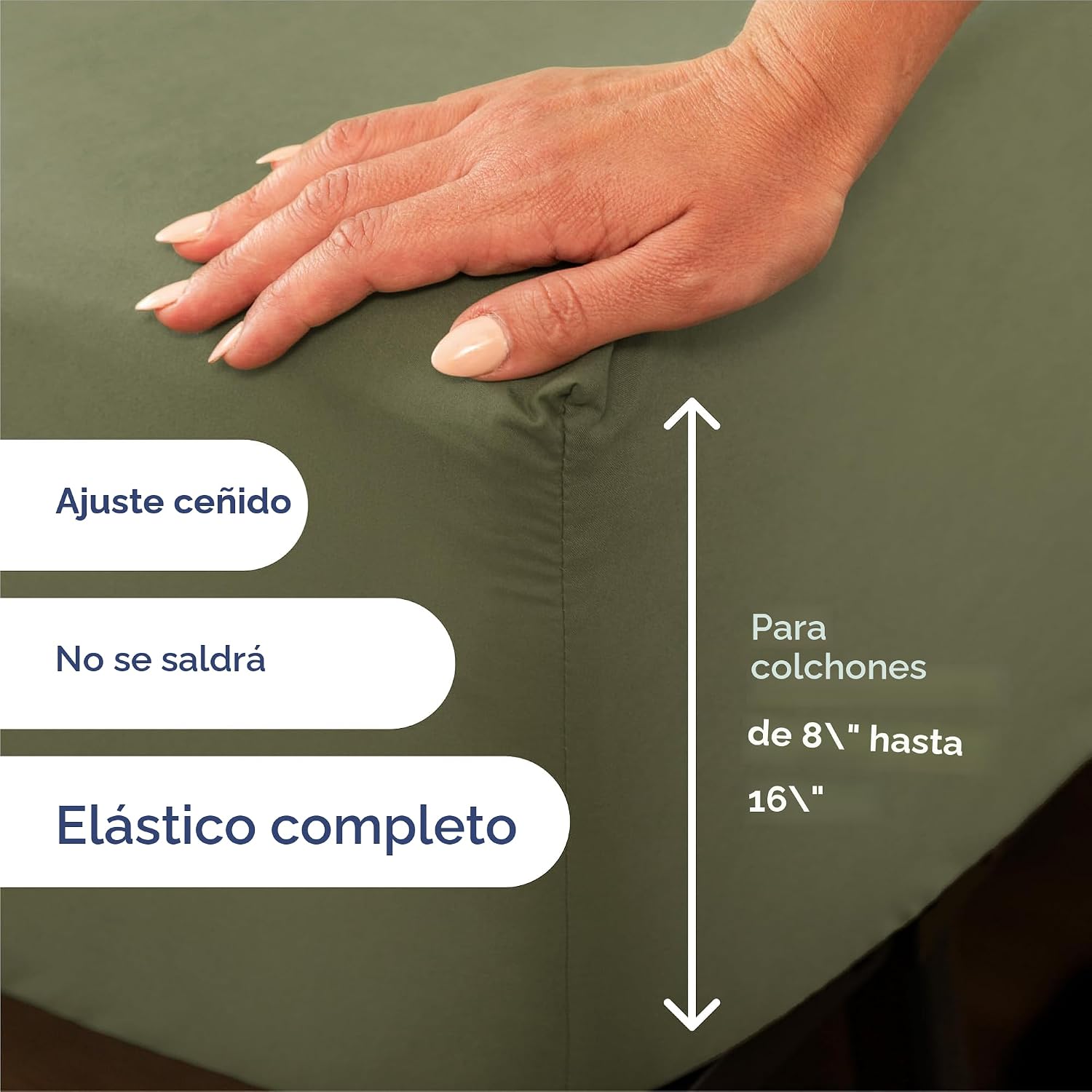 JUEGO DE SÁBANAS KING SIZE 4 PIEZAS MICROFIBRA VERDE SALVIA - 3