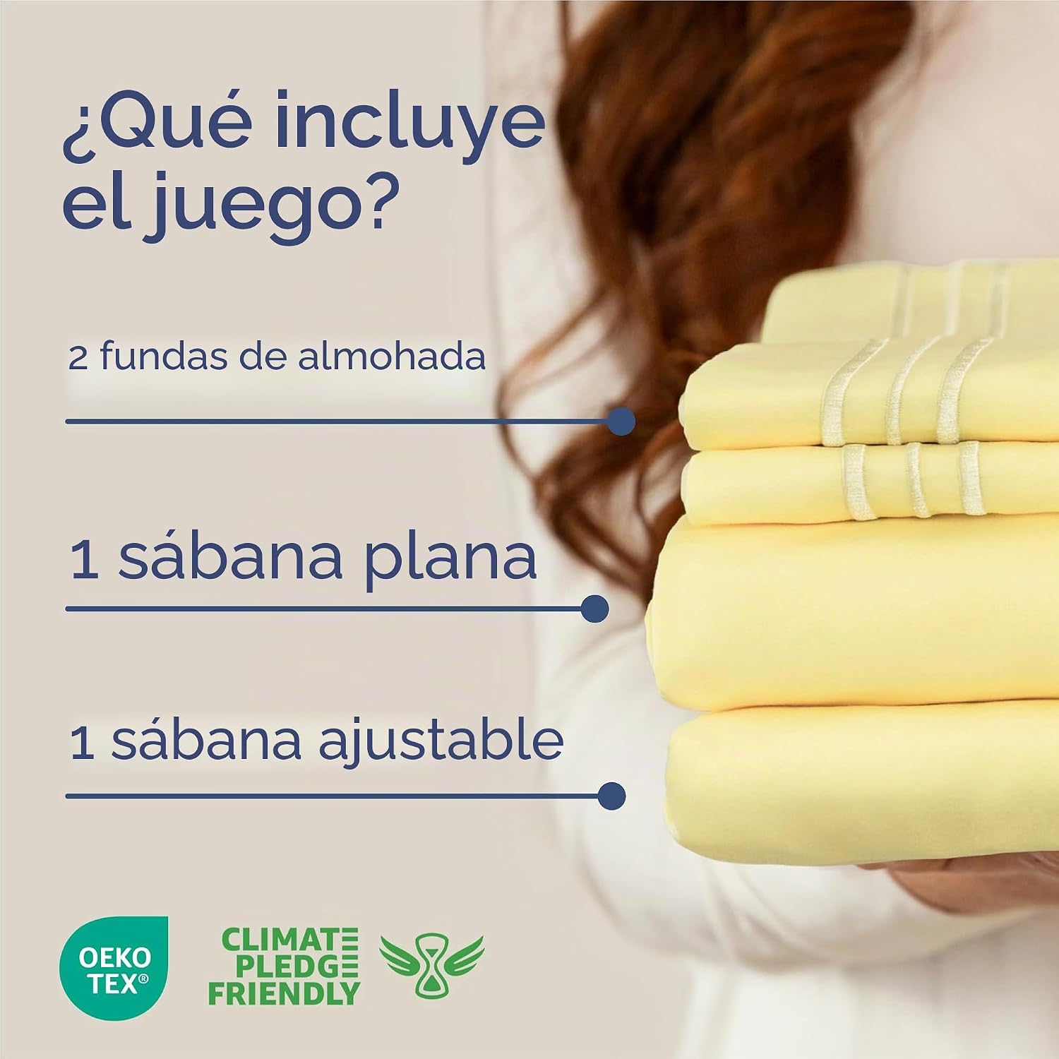 JUEGO DE SÁBANAS 4 PIEZAS MICROFIBRA AMARILLO TAMAÑO FULL - 2
