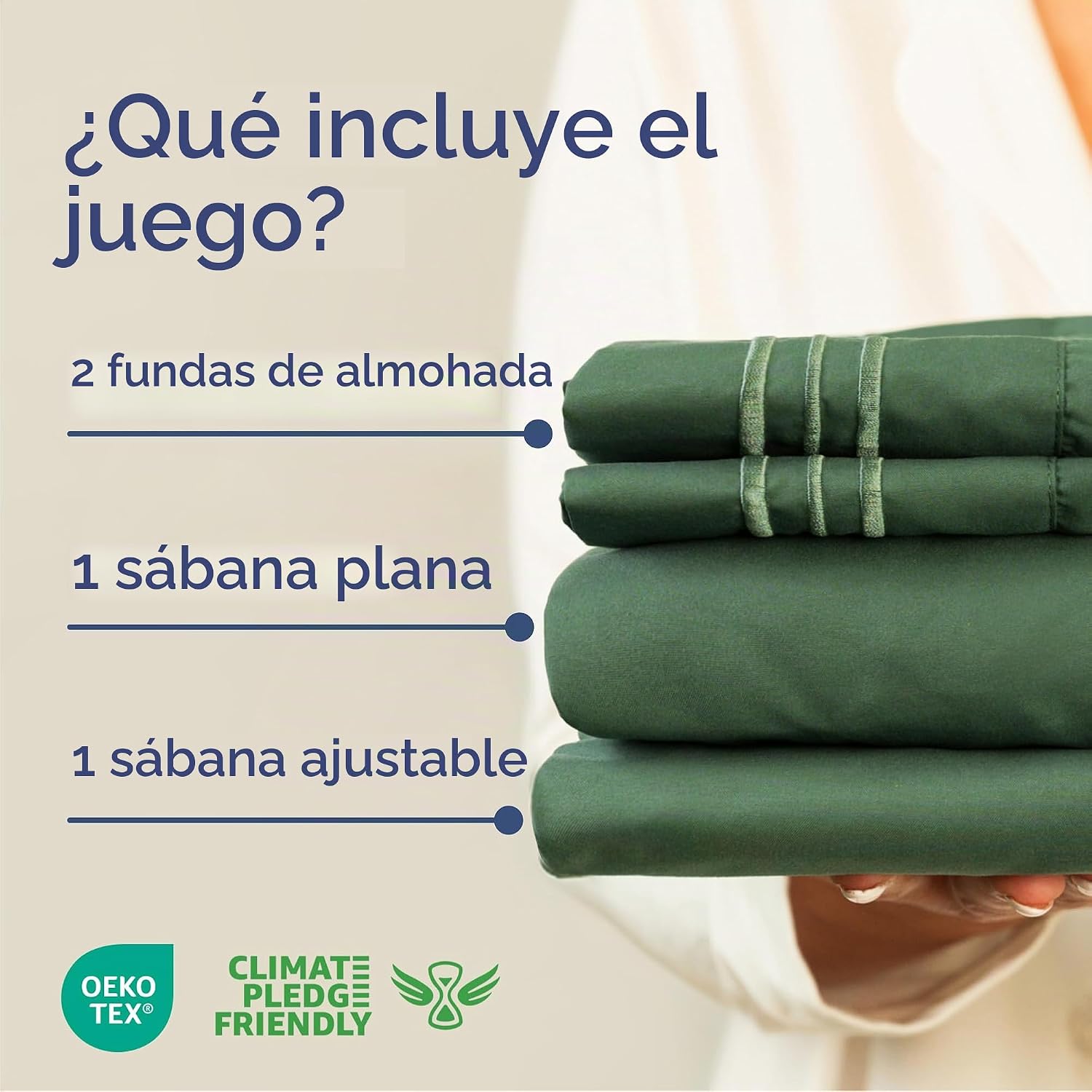 JUEGO DE SÁBANAS CAL KING 4 PIEZAS MICROFIBRA VERDE ESMERALDA - 2