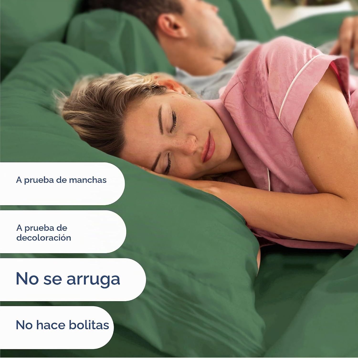 JUEGO DE SÁBANAS CAL KING 4 PIEZAS MICROFIBRA VERDE ESMERALDA - 5