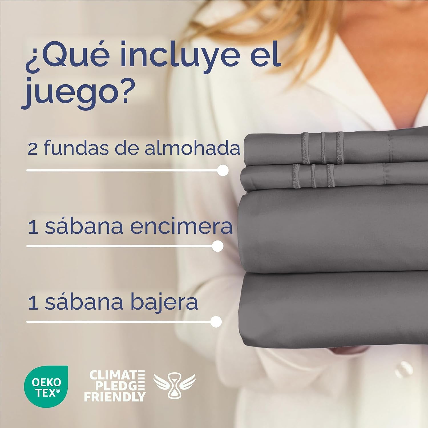 JUEGO DE SÁBANAS FULL SIZE 4 PIEZAS MICROFIBRA GRIS OSCURO - 2