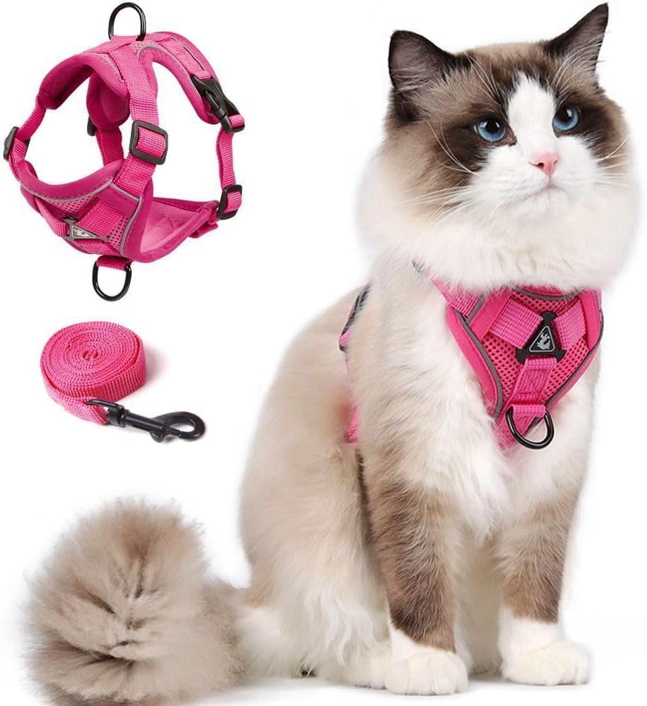 ARNÉS Y CORREA PARA GATO SKMEDITEC ESCAPE PROOF TALLA L ROSA - 1