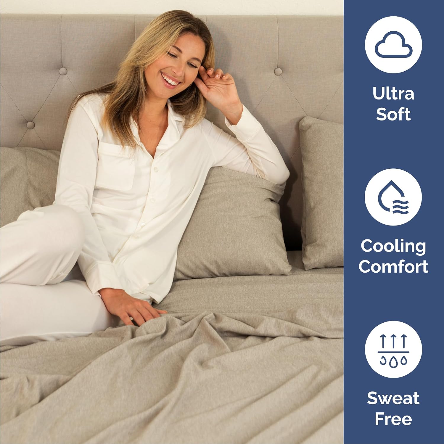 JUEGO DE SÁBANAS QUEEN SIZE 4 PIEZAS CGK UNLIMITED MICROFIBRA BEIGE - 4