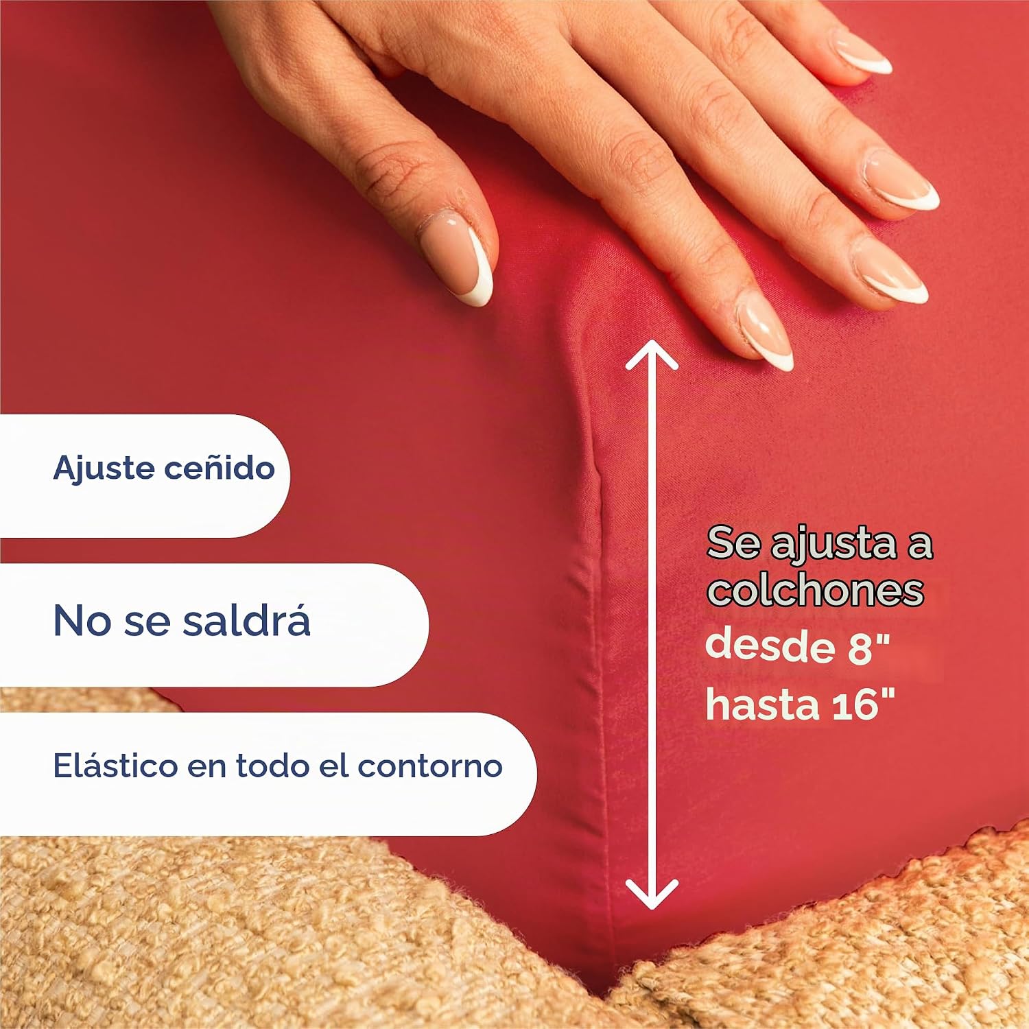 JUEGO DE SÁBANAS KING SIZE 4 PIEZAS MICROFIBRA ROJO - 3