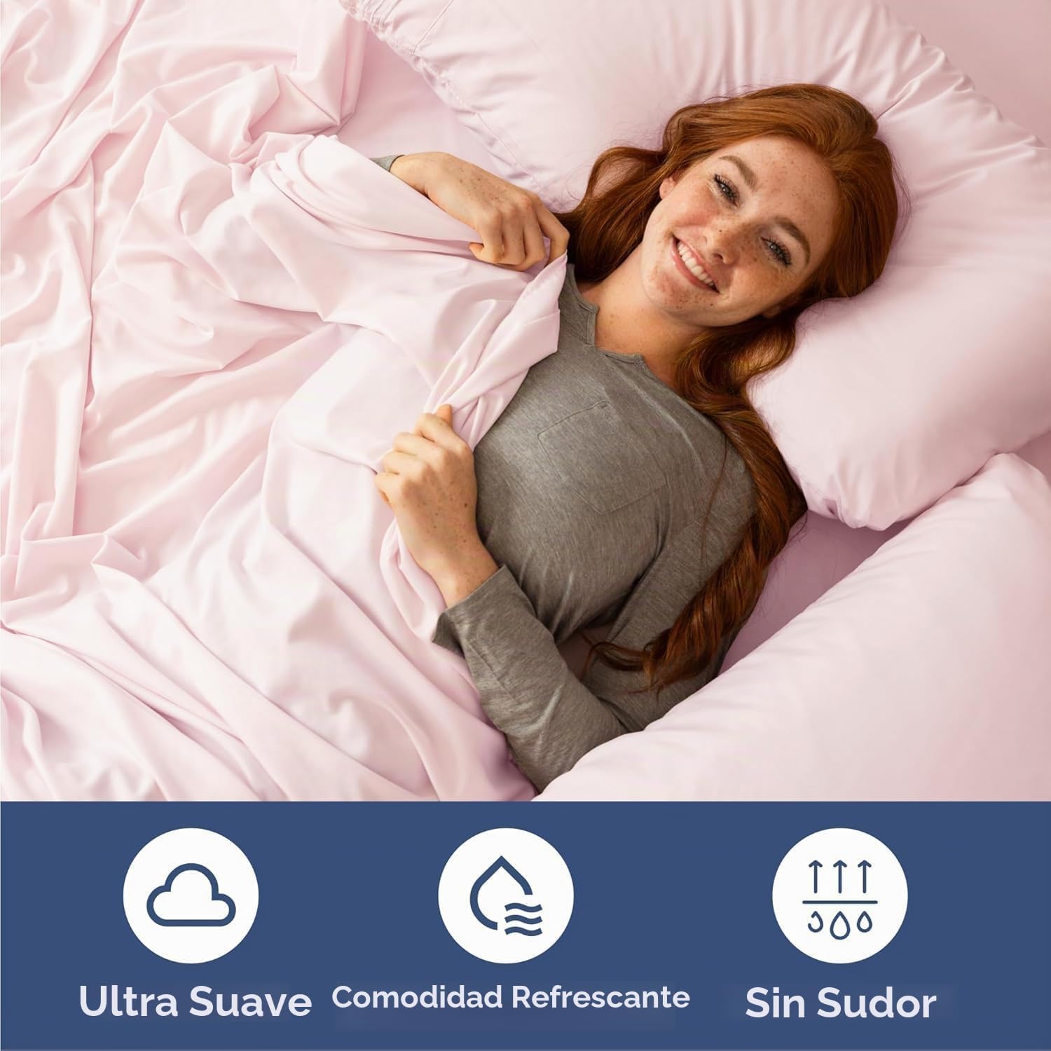 JUEGO DE SÁBANAS CAL KING 4 PIEZAS MICROFIBRA ROSA LAVANDA - 4