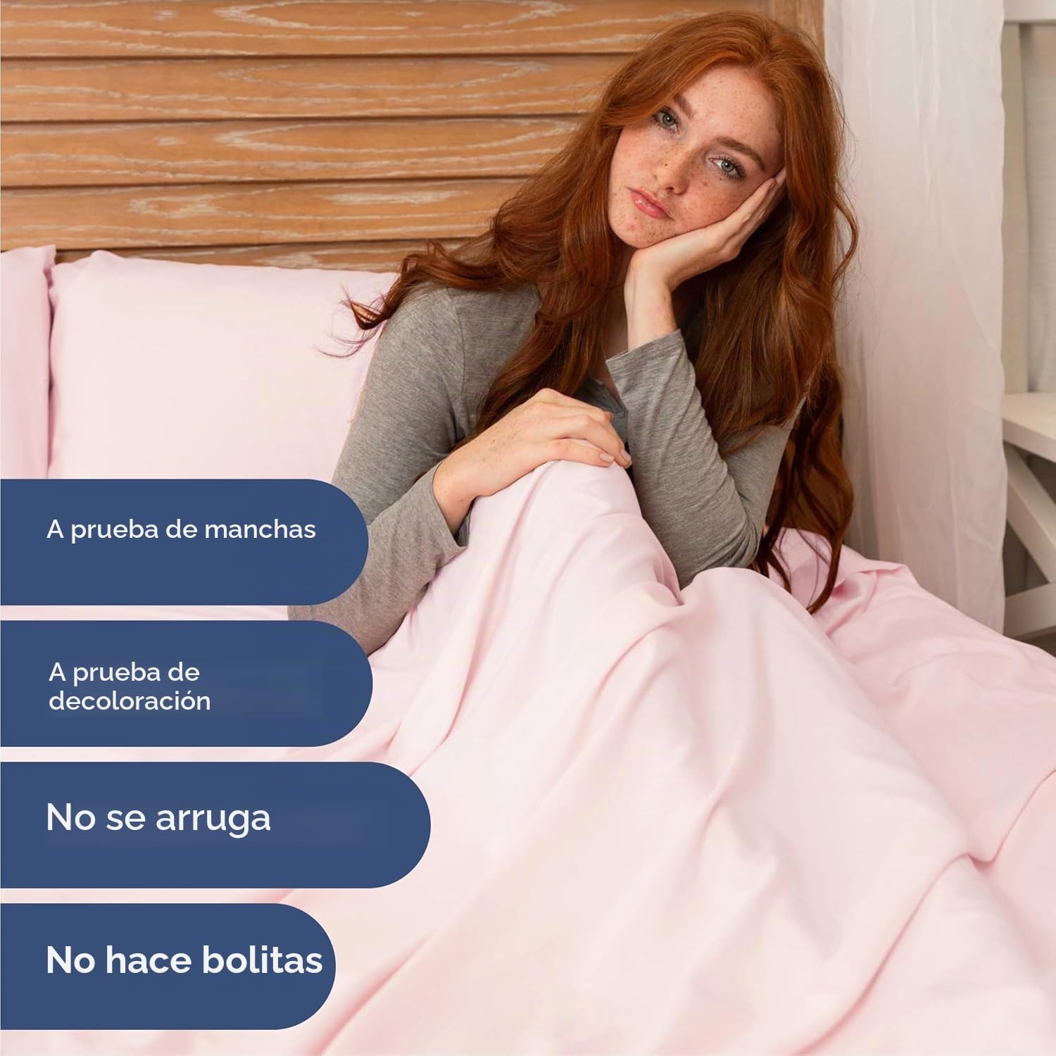 JUEGO DE SÁBANAS CAL KING 4 PIEZAS MICROFIBRA ROSA LAVANDA - 5