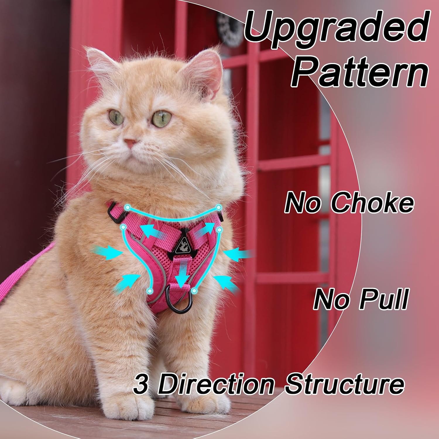 ARNÉS Y CORREA PARA GATO SKMEDITEC TALLA S ROSA - 3