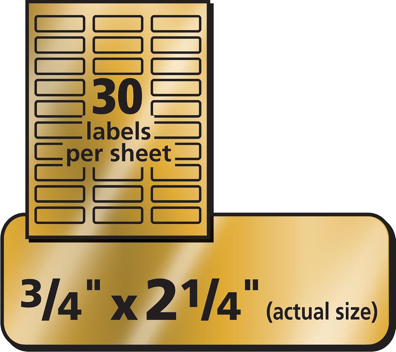 STICKERS AVERY DORADO PARA DIRECCIONES INKJET 3/4' X 2-1/4' 300 ETIQUETAS - 5