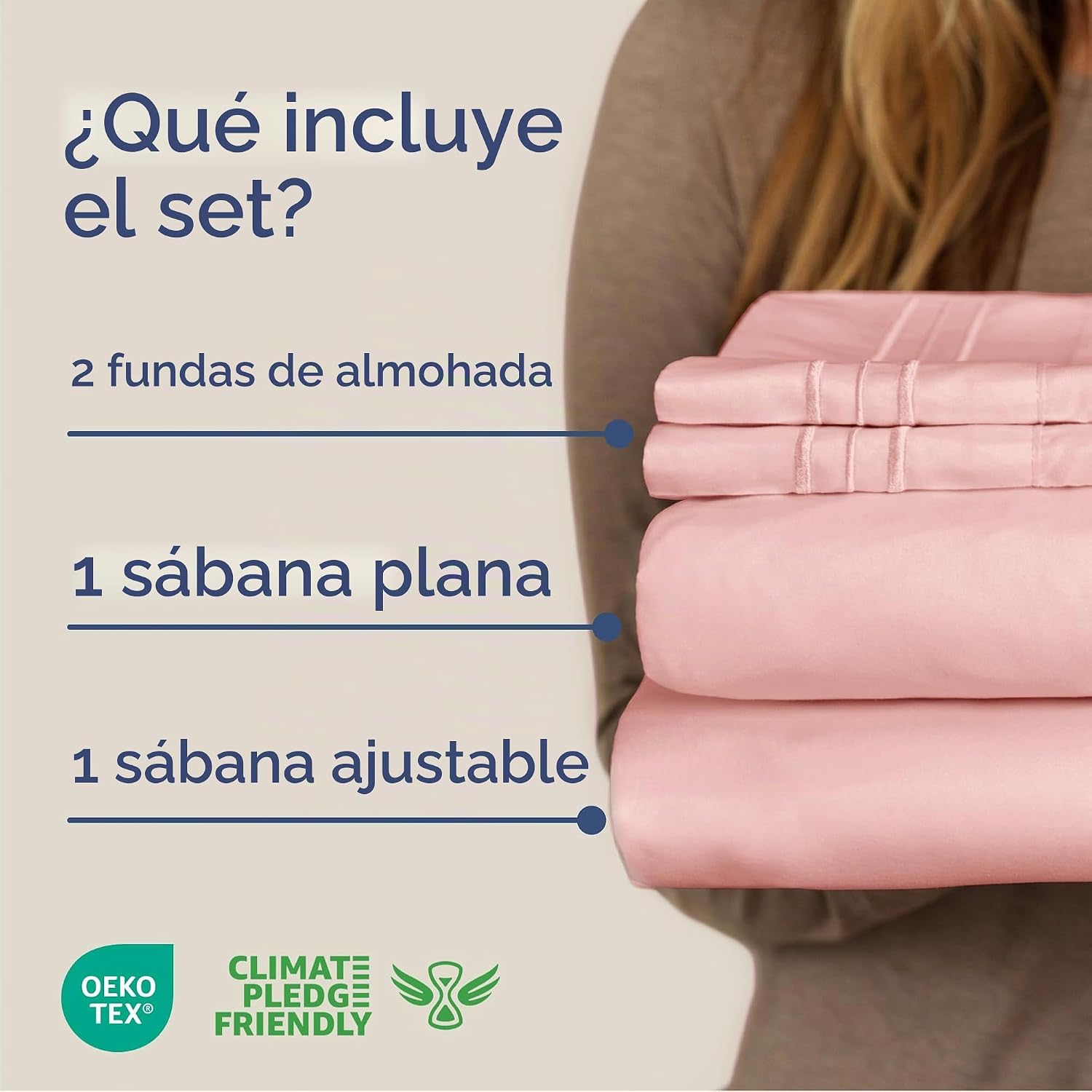 JUEGO DE SÁBANAS CAL KING 4 PIEZAS MICROFIBRA ROSA BEBÉ - 2