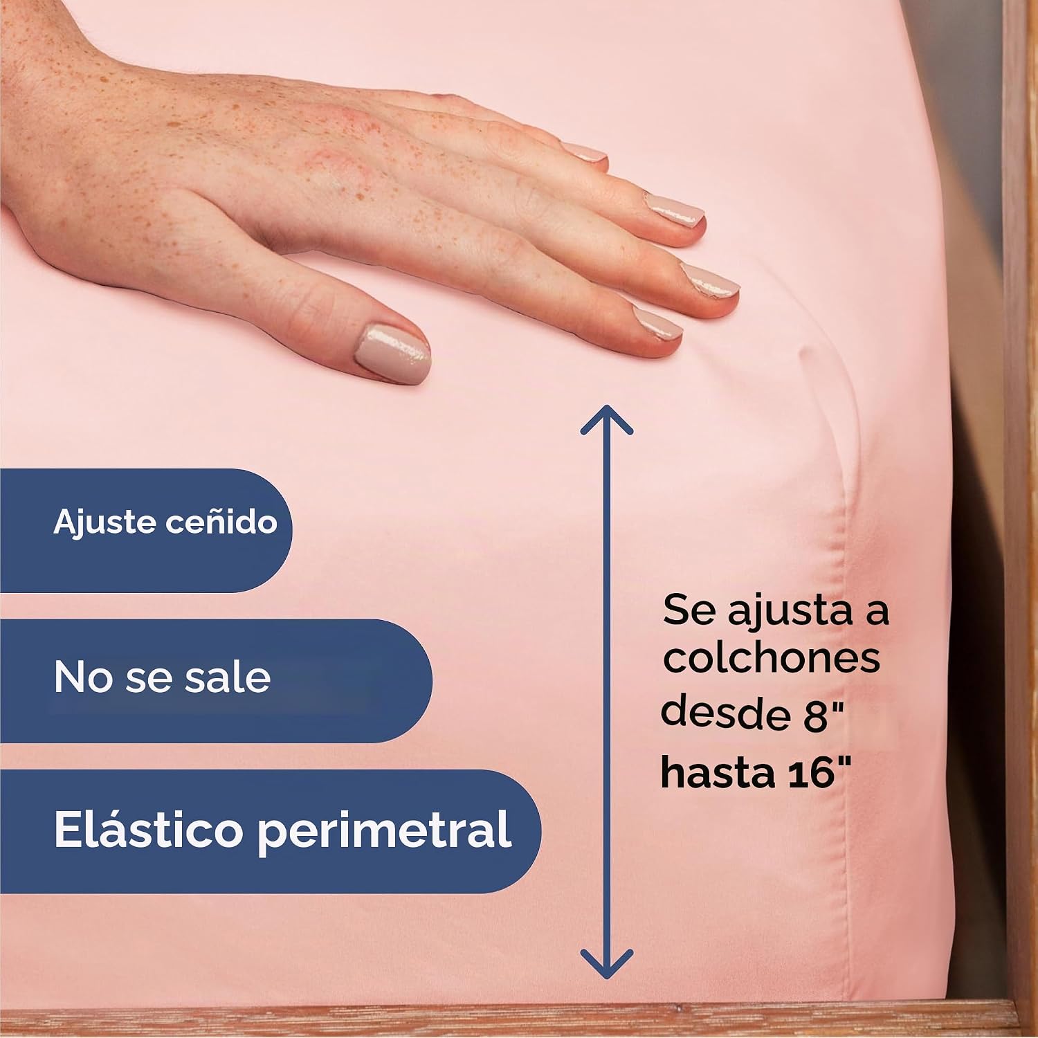 JUEGO DE SÁBANAS CAL KING 4 PIEZAS MICROFIBRA ROSA BEBÉ - 3