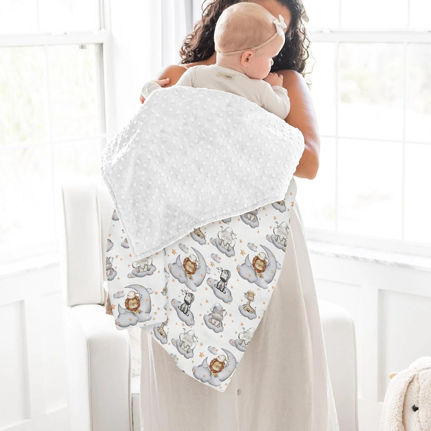 MANTA PARA BEBÉ ZOUBQCHY SLEEPY SAFARI 30X40 PULGADAS DOBLE CAPA - 4