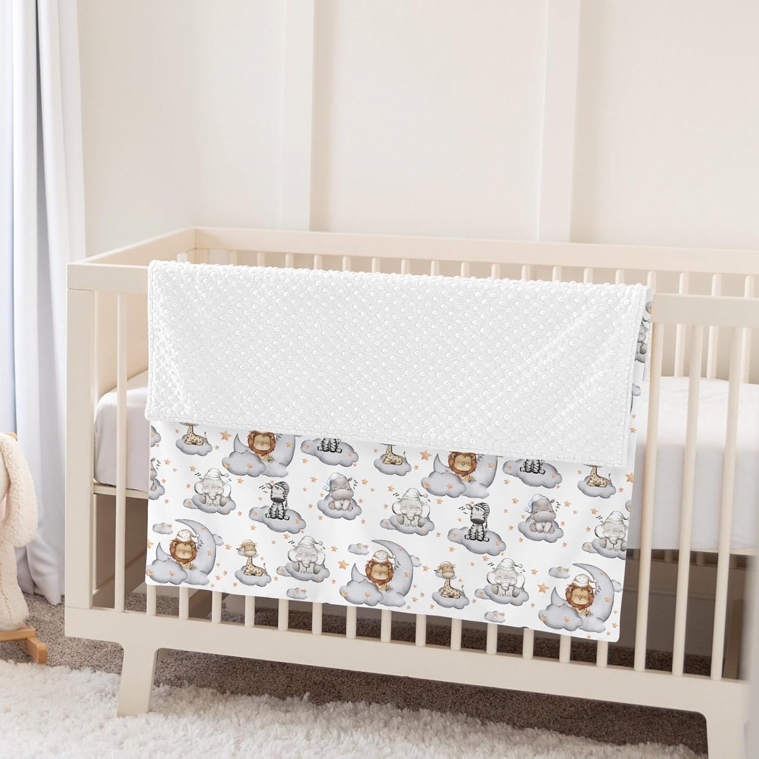 MANTA PARA BEBÉ ZOUBQCHY SLEEPY SAFARI 30X40 PULGADAS DOBLE CAPA - 5