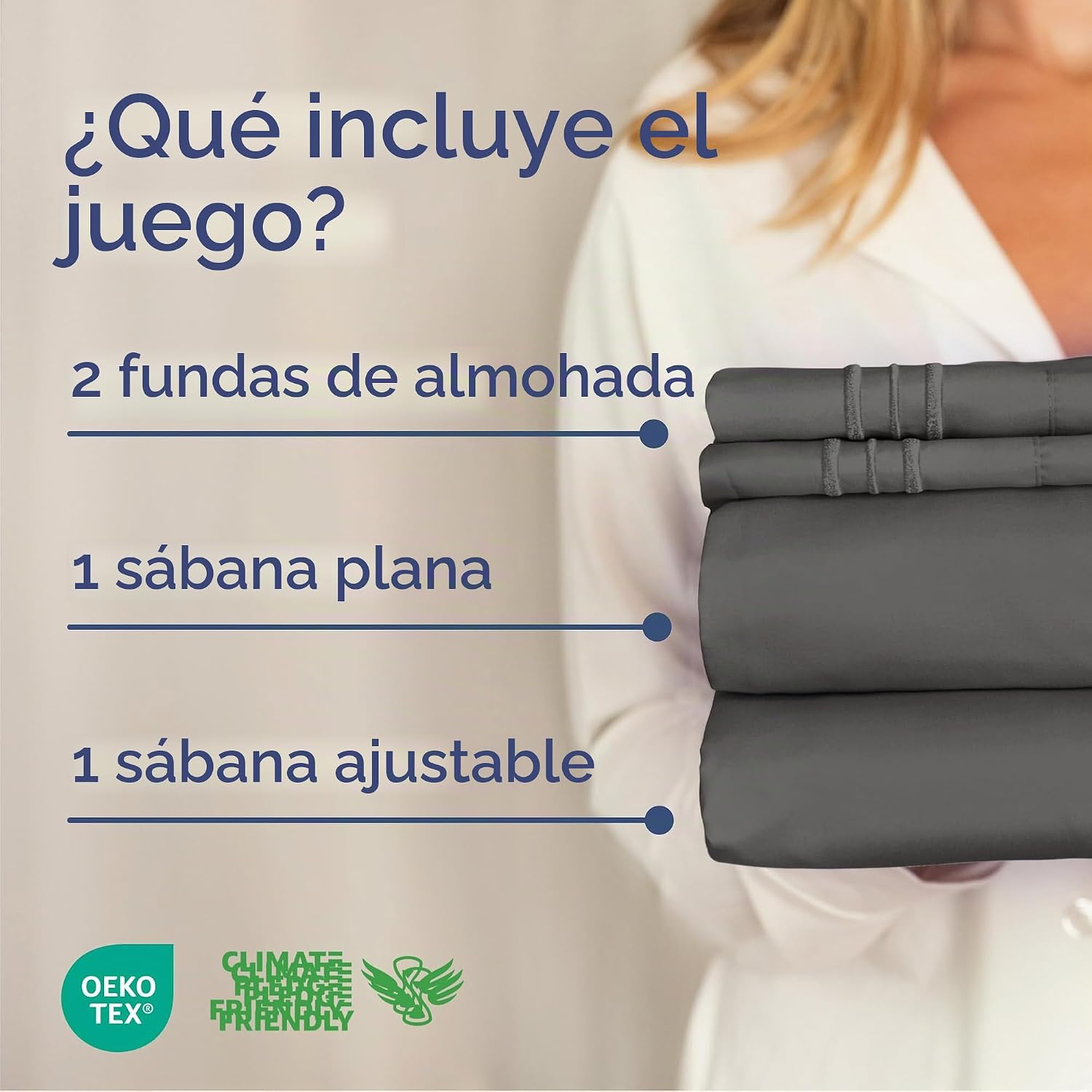 JUEGO DE SÁBANAS CAL KING CGK UNLIMITED 4 PIEZAS MICROFIBRA CHARCOAL - 2