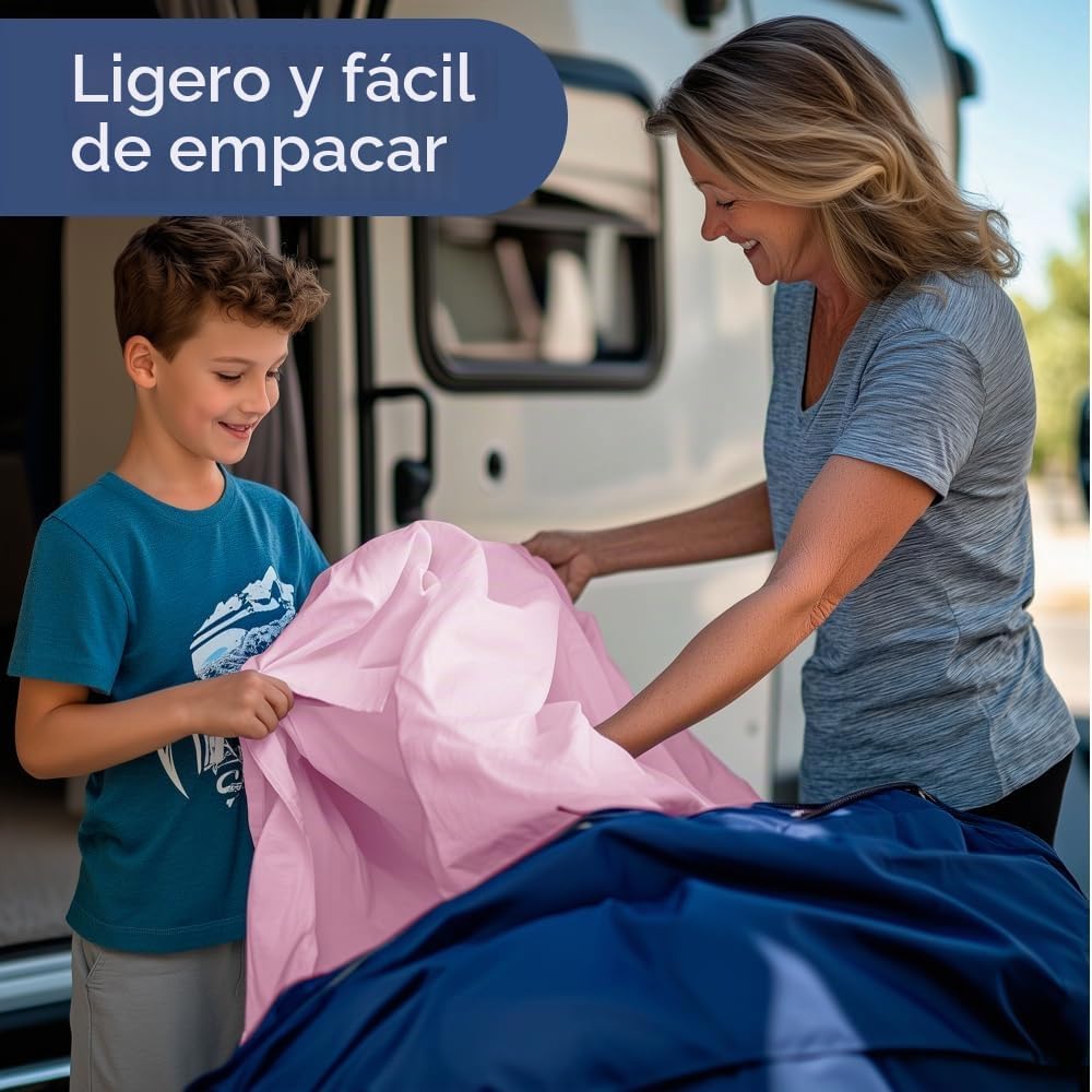 JUEGO DE SÁBANAS SHORT QUEEN 4 PIEZAS ROSA CLARO - 5