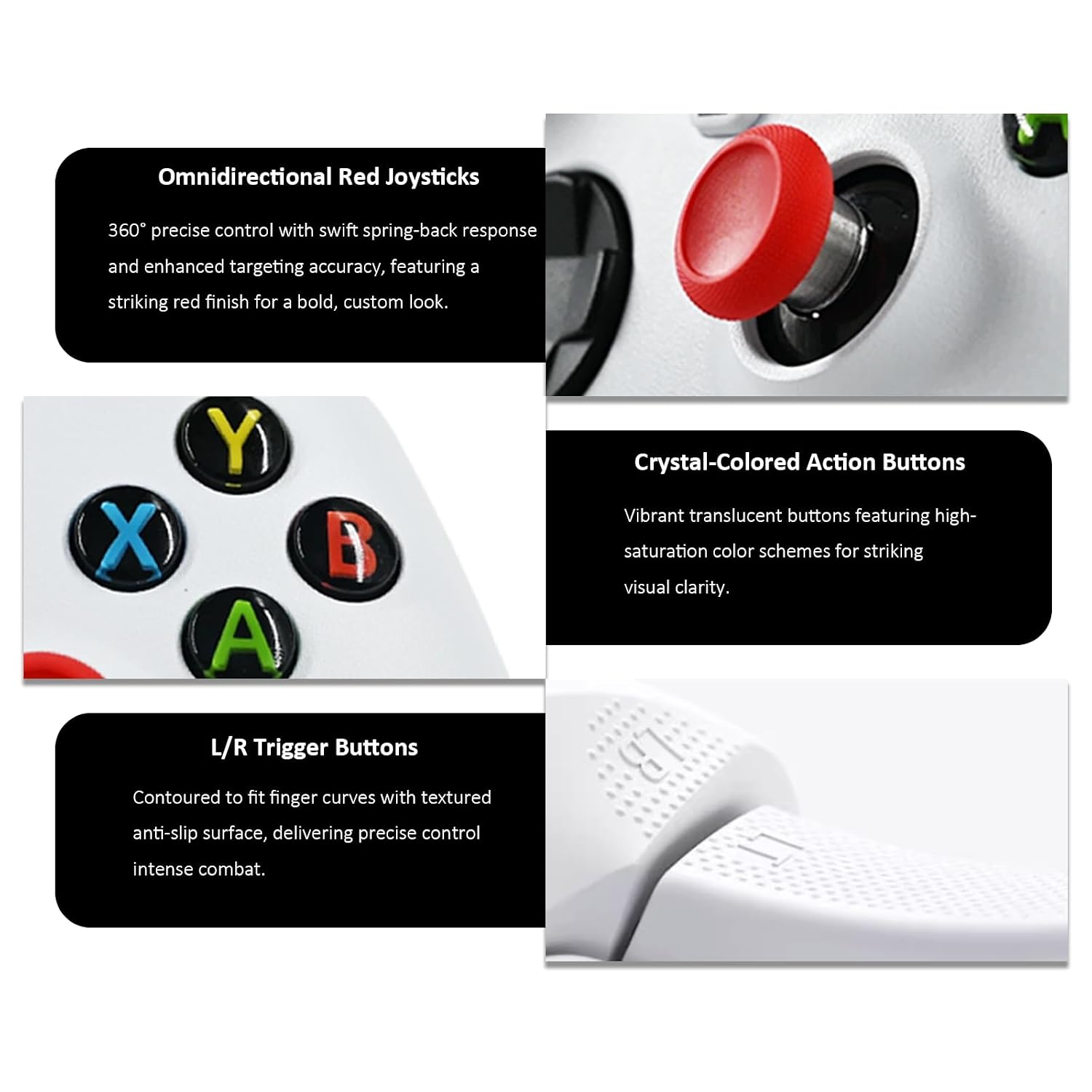 MANDO KANKANGOU MODEL 1914 SERIES S BLANCO CON JOYSTICKS MAGNÉTICOS ROJO - 3