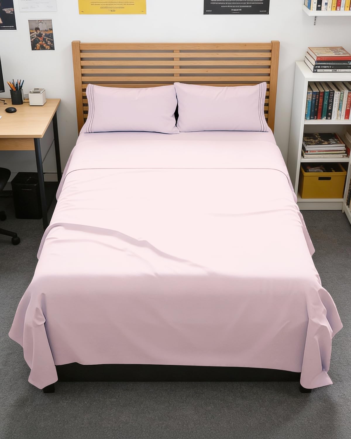 JUEGO DE SÁBANAS FULL XL 4 PIEZAS CGK UNLIMITED ROSA LAVANDA - 1