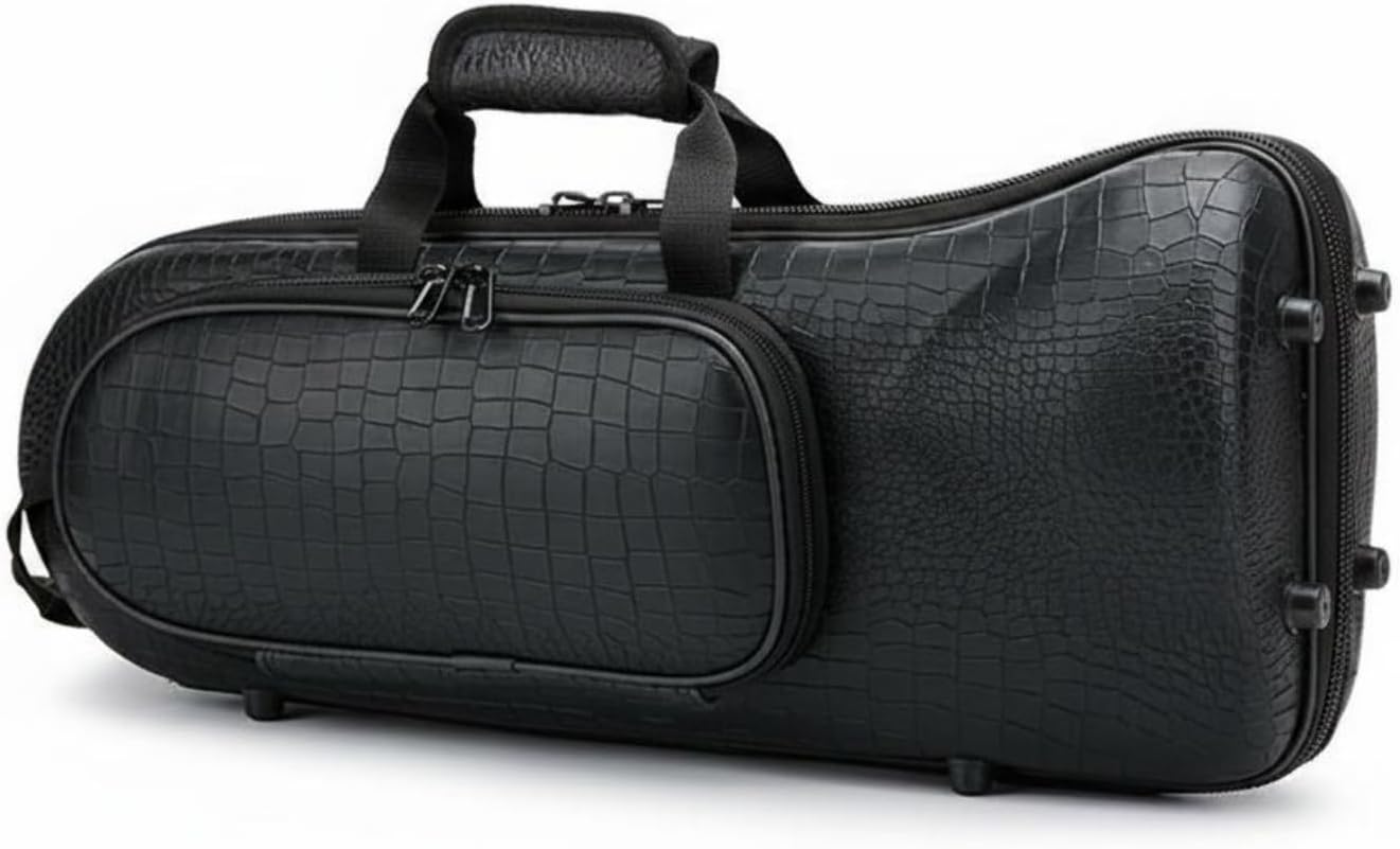 ESTUCHE PARA TROMPETA YIJU CON CORREA DE HOMBRO PATRÓN COCODRILO NEGRO - 1